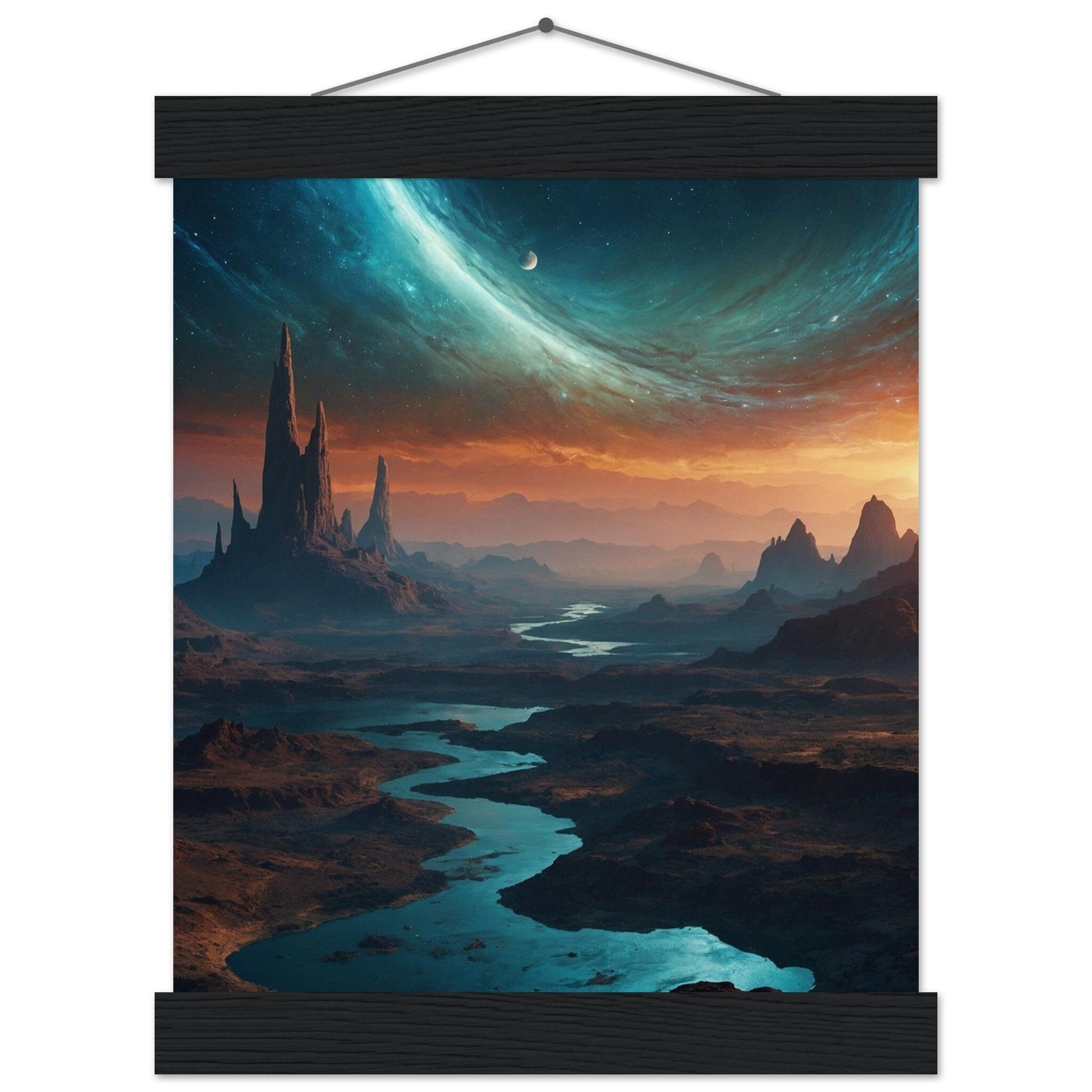 Premium Matte Paper Poster with Hanger - Minimalistische Kunstpräsentation mit Holzhänger Print Material Modern Masterpieces 20x25 cm / 8x10″ Black wall hanger 