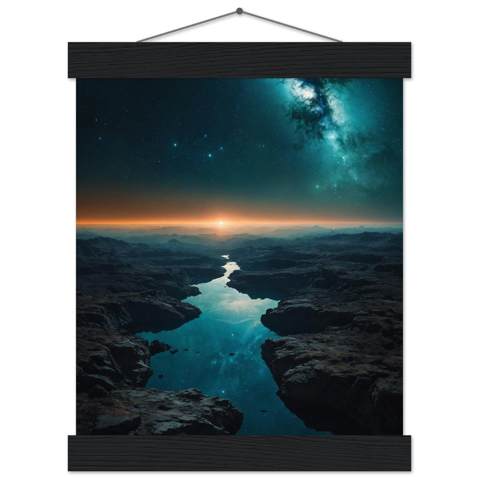 Premium Matte Paper Poster with Hanger - Minimalistische Kunstpräsentation mit Holzhänger Print Material Modern Masterpieces 20x25 cm / 8x10″ Black wall hanger 