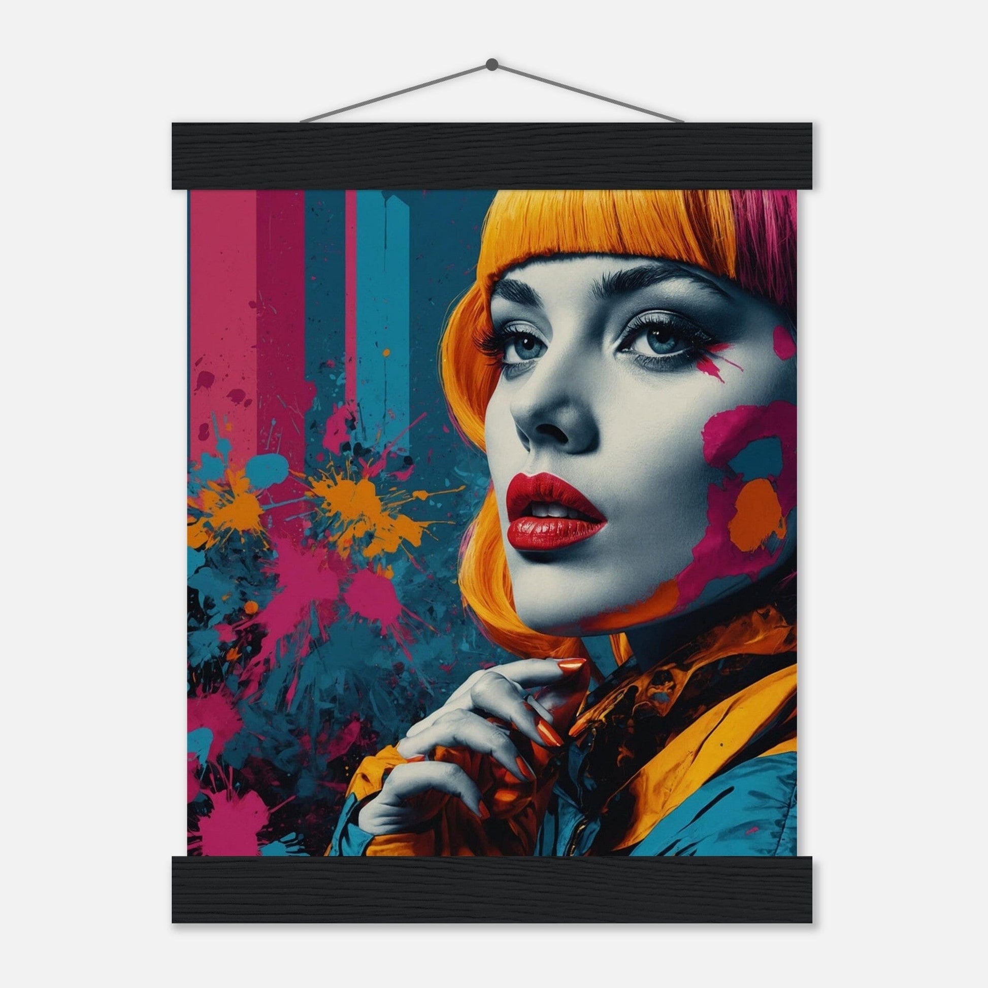 Premium Matte Paper Poster with Hanger - Minimalistische Kunstpräsentation mit Holzhänger Print Material Modern Masterpieces 20x25 cm / 8x10″ Black wall hanger 