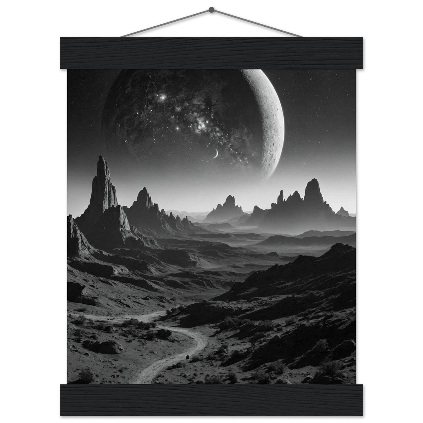 Premium Matte Paper Poster with Hanger - Minimalistische Kunstpräsentation mit Holzhänger Print Material Modern Masterpieces 20x25 cm / 8x10″ Black wall hanger 
