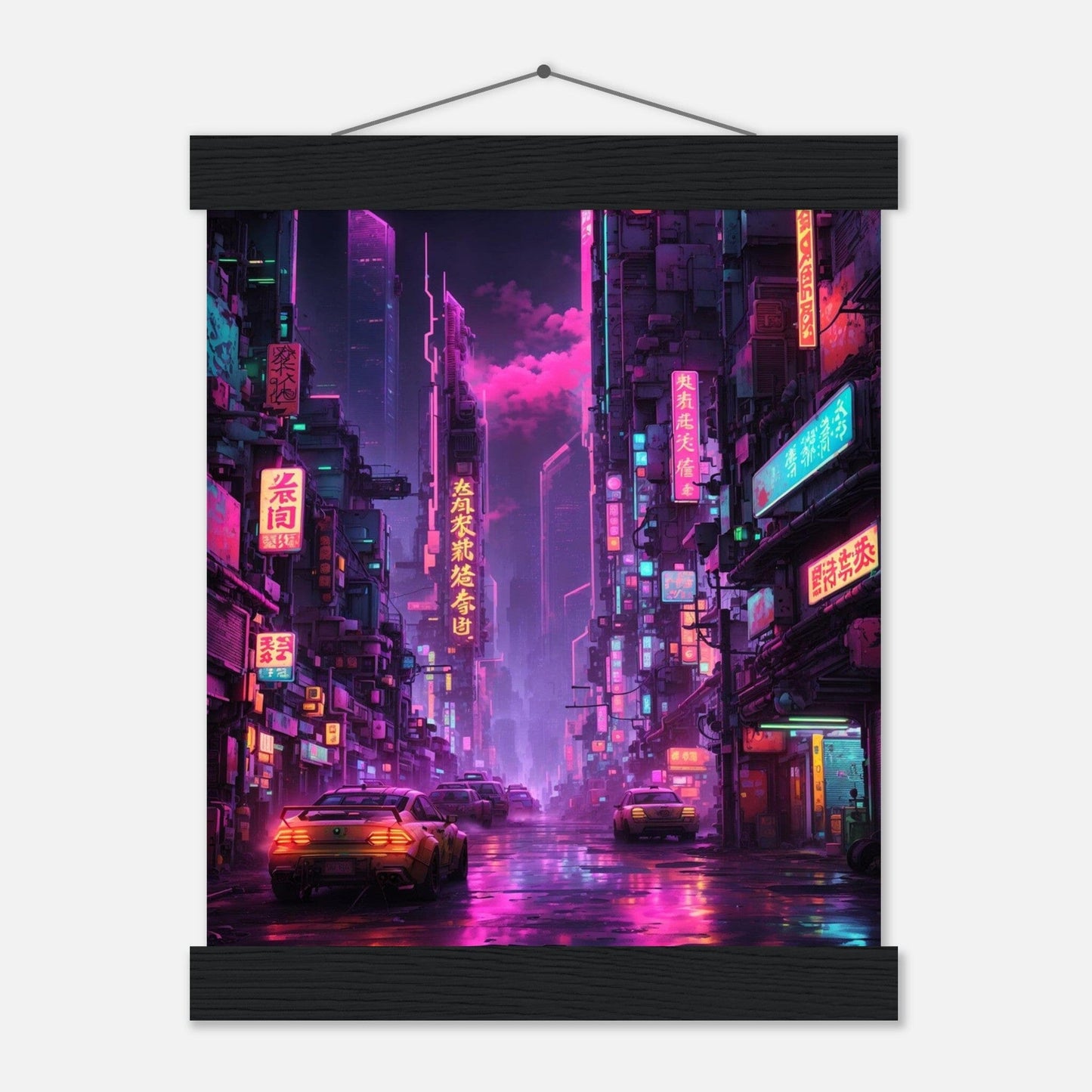 Premium Matte Paper Poster with Hanger - Minimalistische Kunstpräsentation mit Holzhänger Print Material Modern Masterpieces 20x25 cm / 8x10″ Black wall hanger 