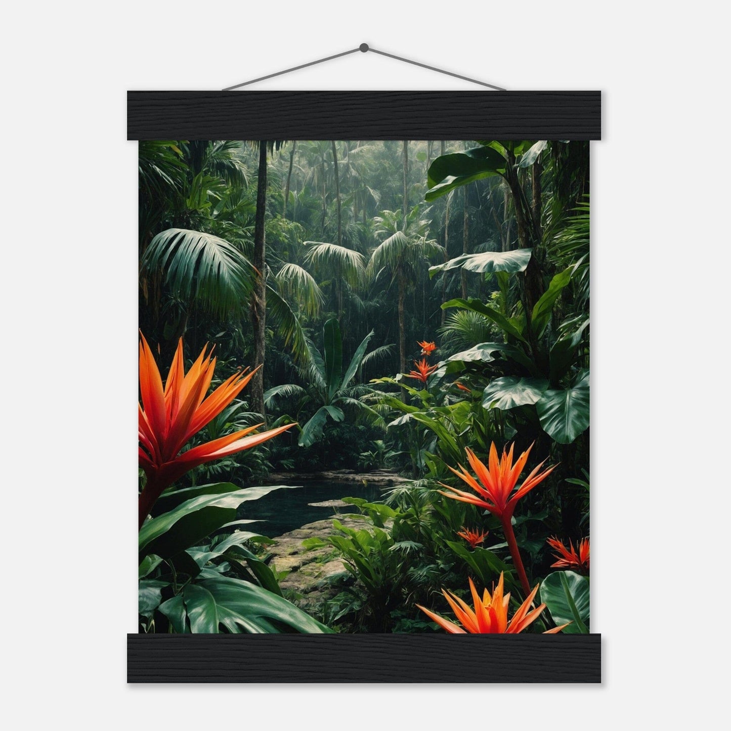 Premium Matte Paper Poster with Hanger - Minimalistische Kunstpräsentation mit Holzhänger Print Material Modern Masterpieces 20x25 cm / 8x10″ Black wall hanger 