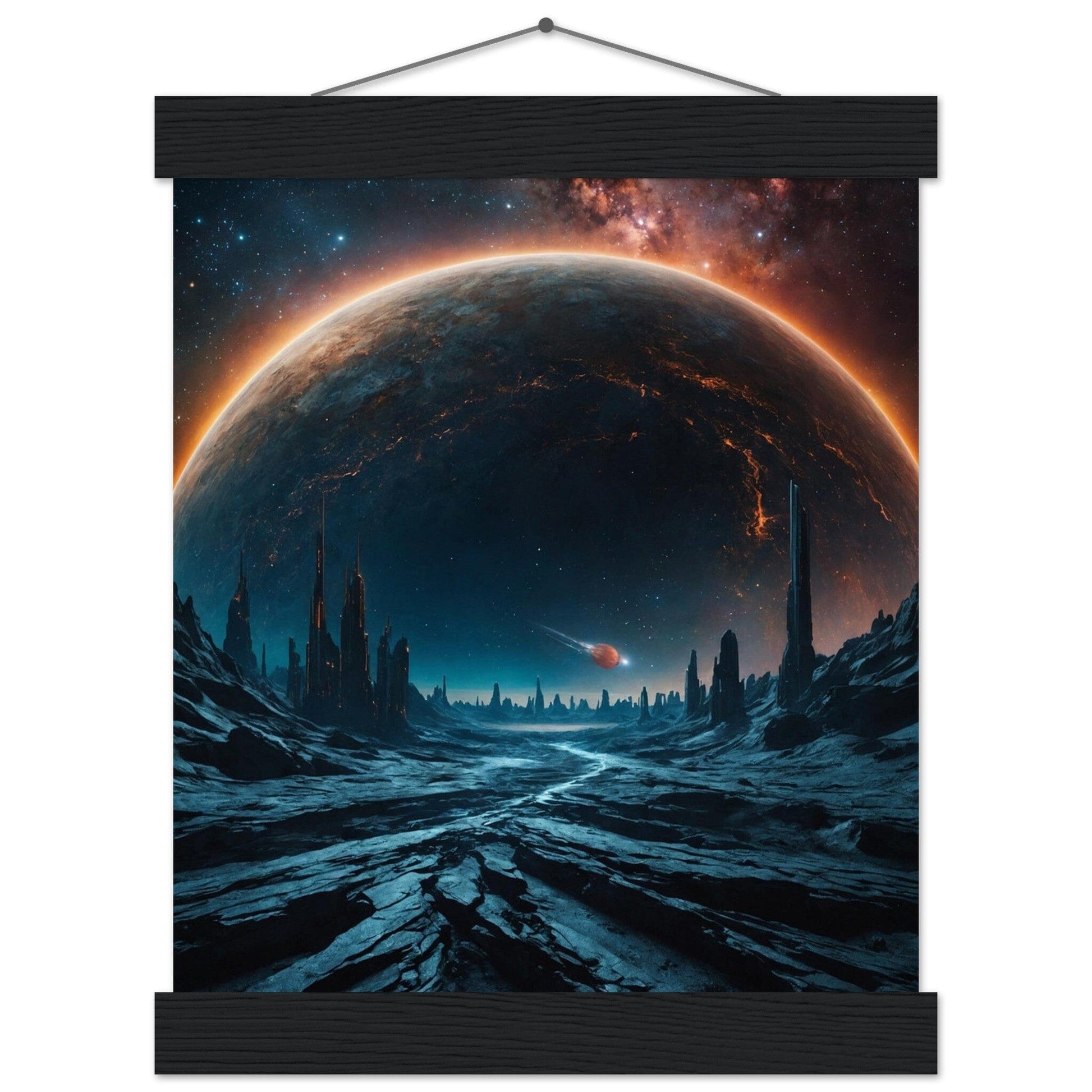 Premium Matte Paper Poster with Hanger - Minimalistische Kunstpräsentation mit Holzhänger Print Material Modern Masterpieces 20x25 cm / 8x10″ Black wall hanger 