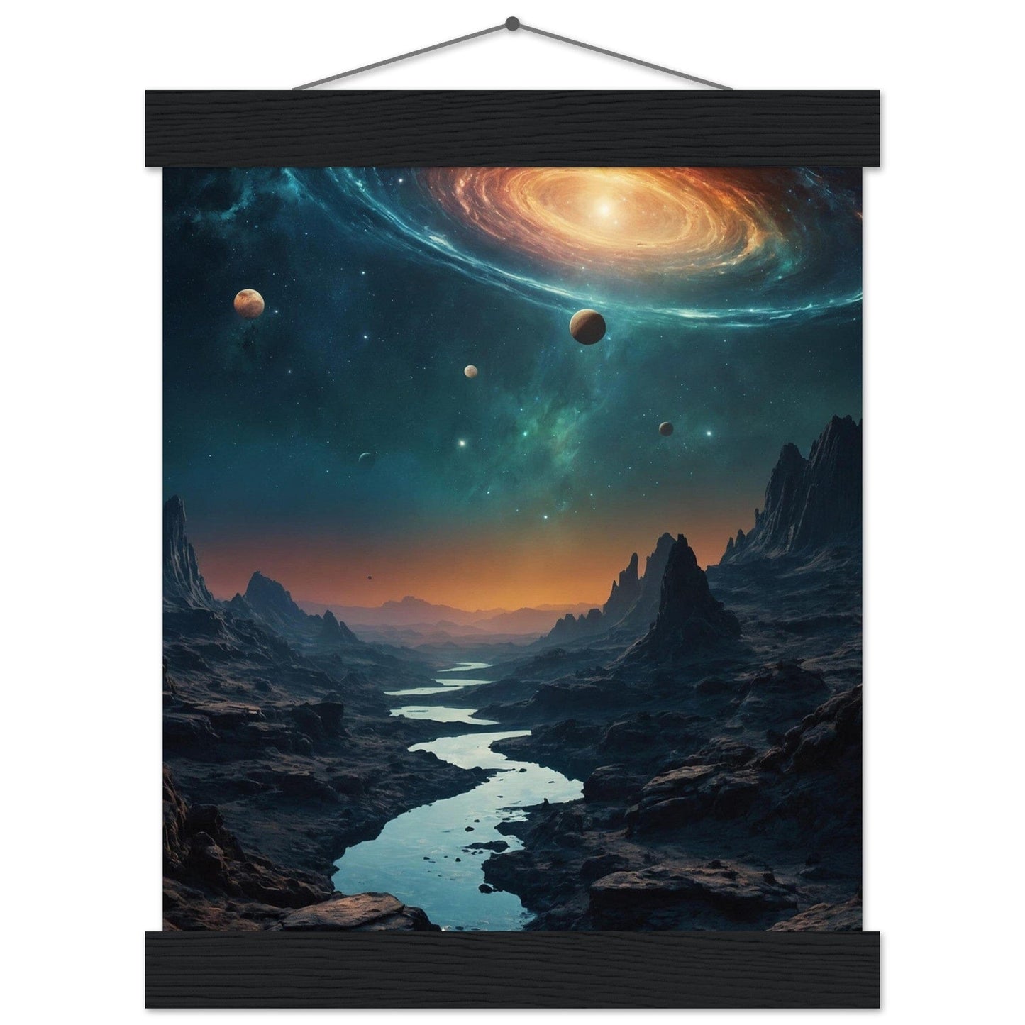 Premium Matte Paper Poster with Hanger - Minimalistische Kunstpräsentation mit Holzhänger Print Material Modern Masterpieces 20x25 cm / 8x10″ Black wall hanger 