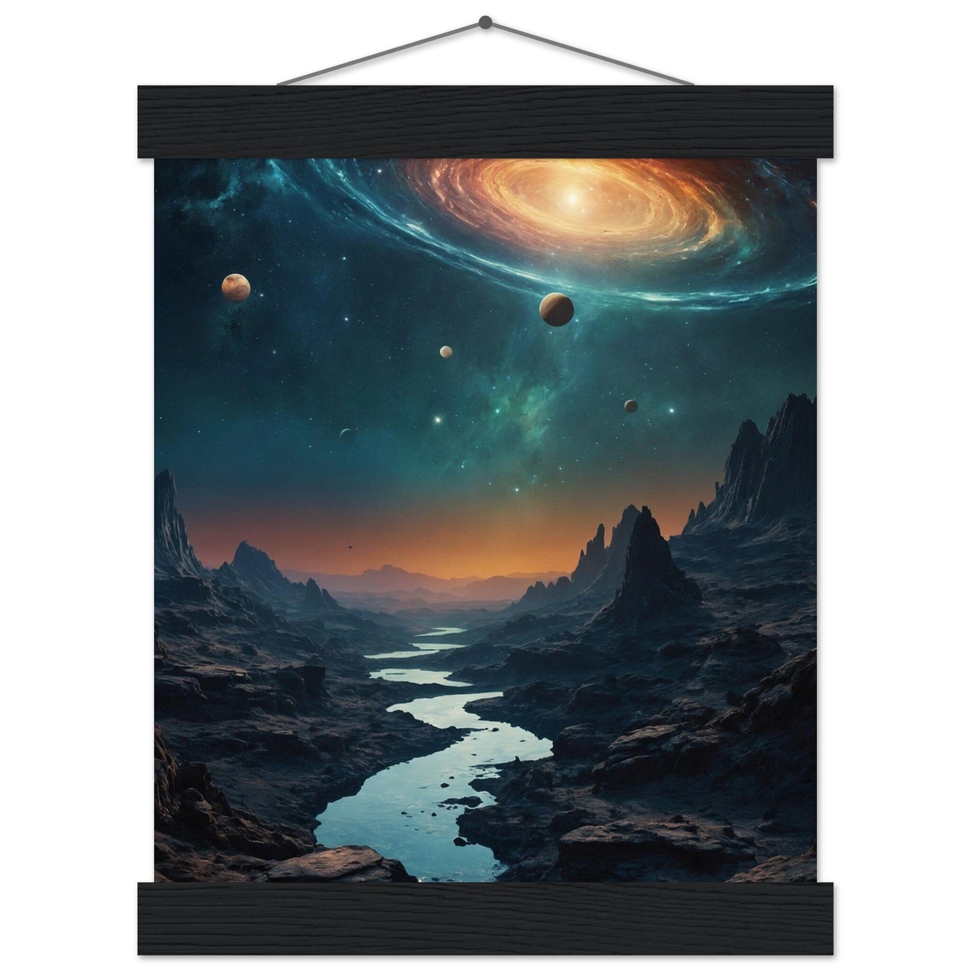 Premium Matte Paper Poster with Hanger - Minimalistische Kunstpräsentation mit Holzhänger Print Material Modern Masterpieces 20x25 cm / 8x10″ Black wall hanger 