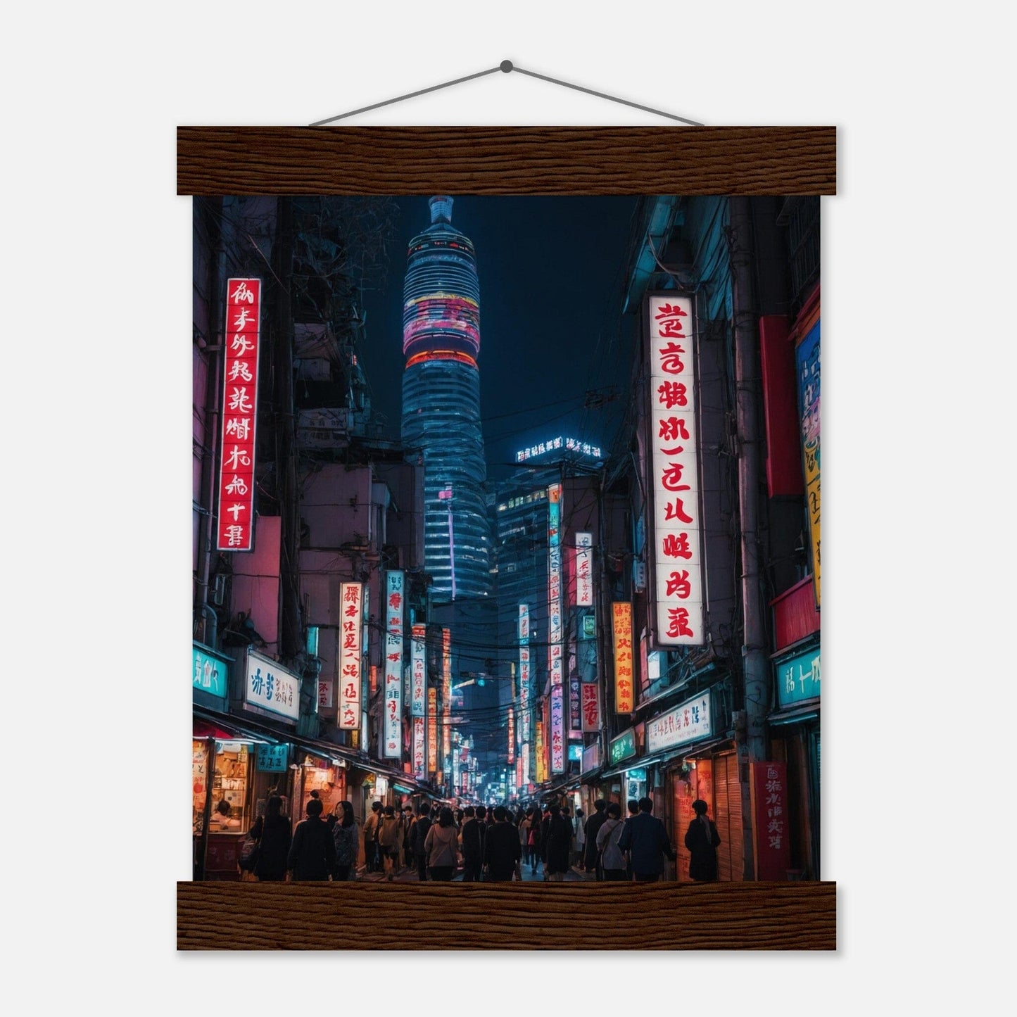 Premium Matte Paper Poster with Hanger - Minimalistische Kunstpräsentation mit Holzhänger Print Material Modern Masterpieces 20x25 cm / 8x10″ Dark wood wall hanger 