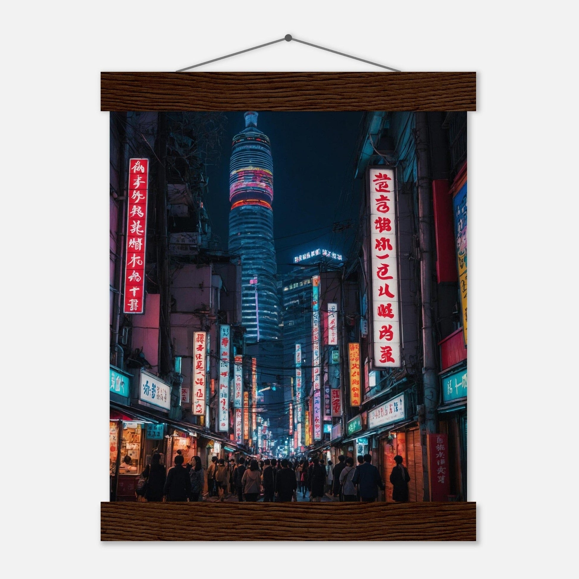 Premium Matte Paper Poster with Hanger - Minimalistische Kunstpräsentation mit Holzhänger Print Material Modern Masterpieces 20x25 cm / 8x10″ Dark wood wall hanger 