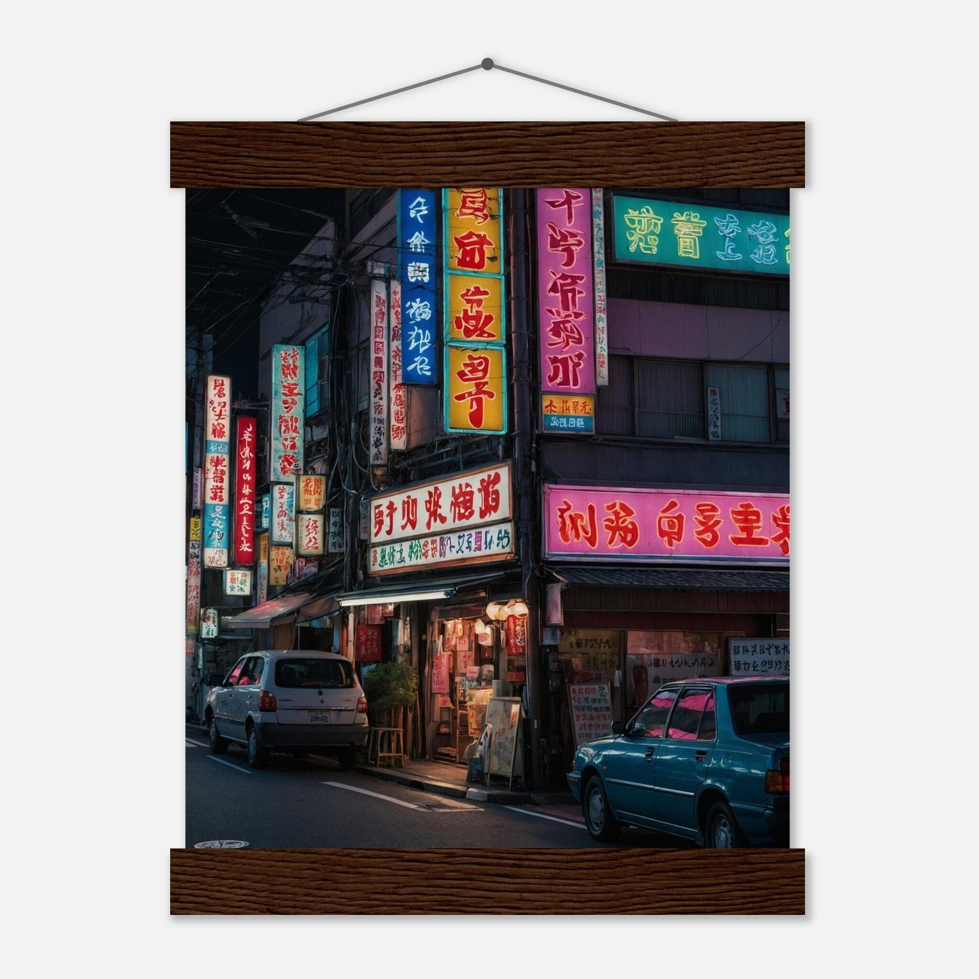 Premium Matte Paper Poster with Hanger - Minimalistische Kunstpräsentation mit Holzhänger Print Material Modern Masterpieces 20x25 cm / 8x10″ Dark wood wall hanger 