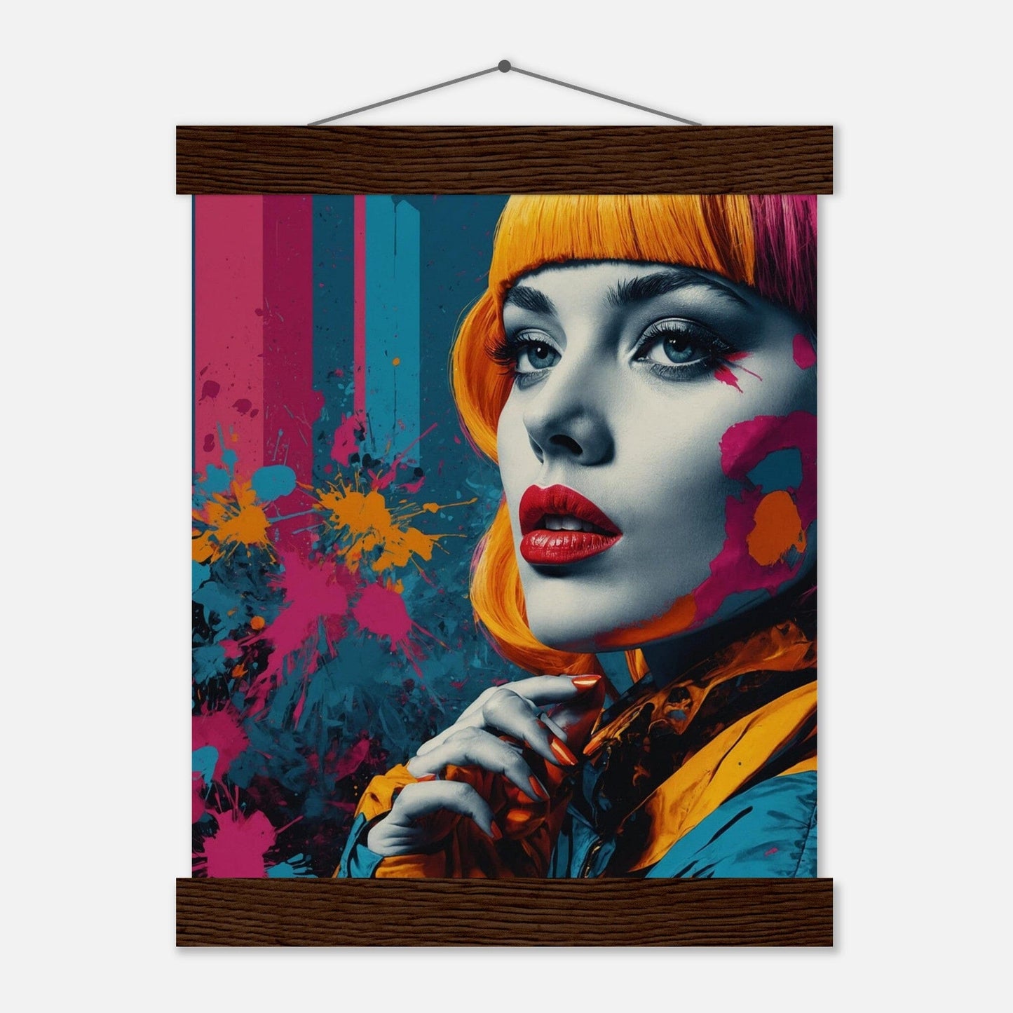 Premium Matte Paper Poster with Hanger - Minimalistische Kunstpräsentation mit Holzhänger Print Material Modern Masterpieces 20x25 cm / 8x10″ Dark wood wall hanger 