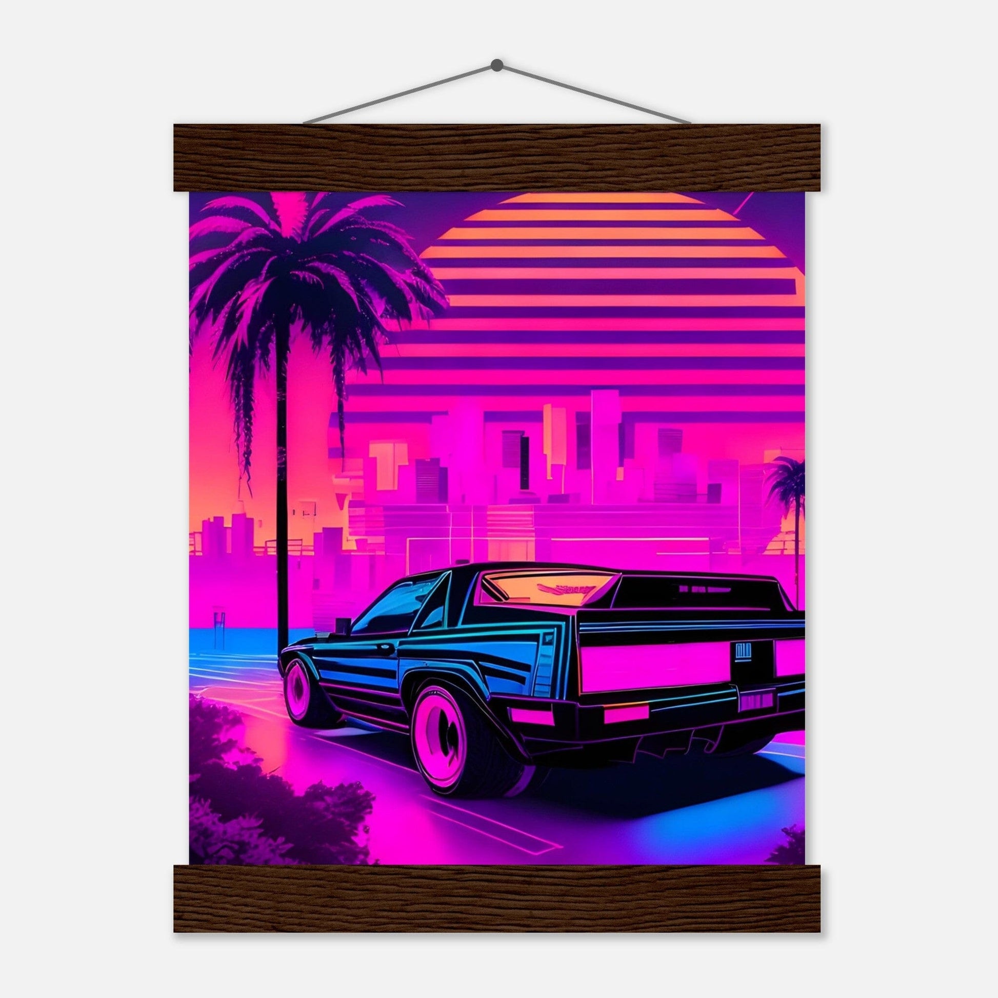 Premium Matte Paper Poster with Hanger - Minimalistische Kunstpräsentation mit Holzhänger Print Material Modern Masterpieces 20x25 cm / 8x10″ Dark wood wall hanger 