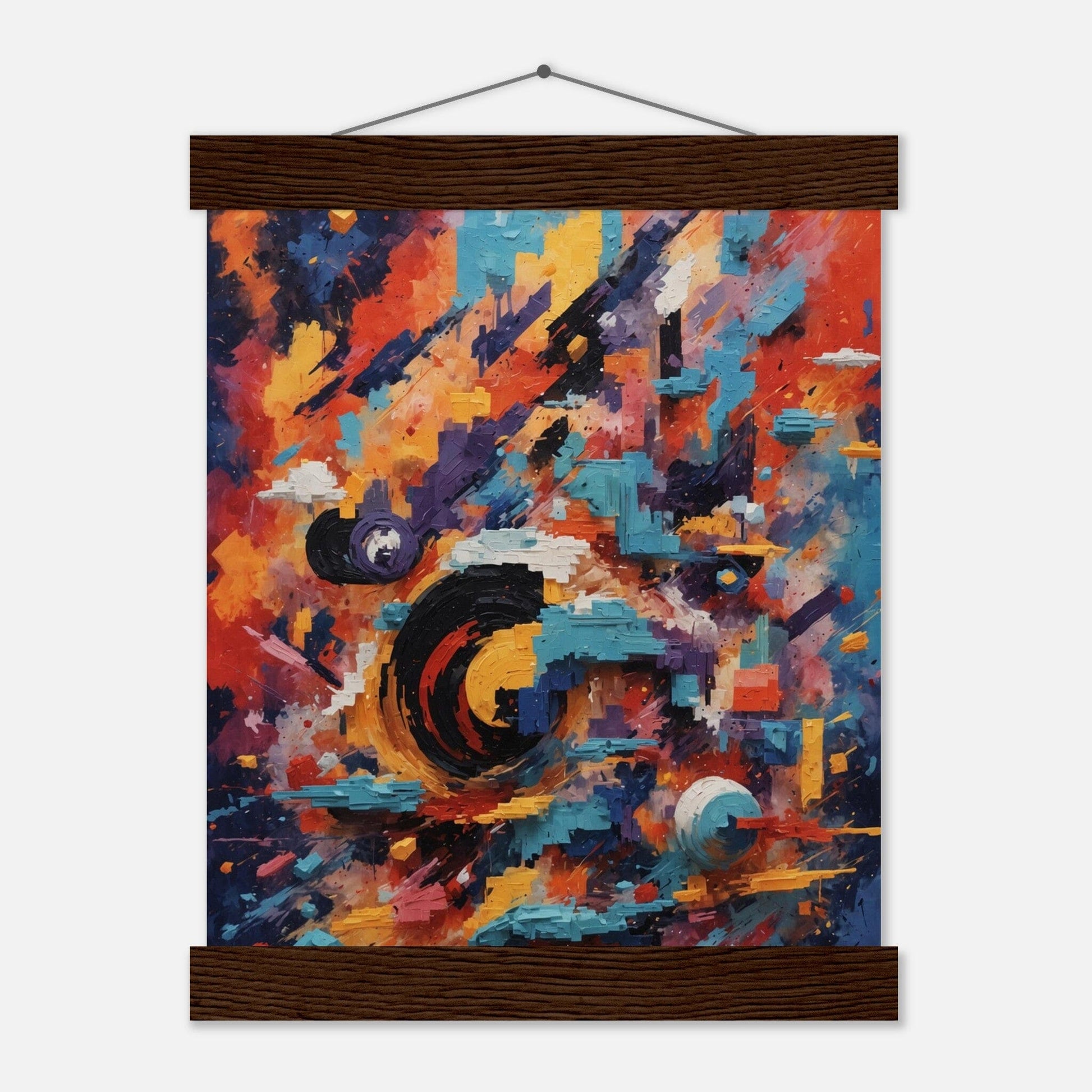 Premium Matte Paper Poster with Hanger - Minimalistische Kunstpräsentation mit Holzhänger Print Material Modern Masterpieces 20x25 cm / 8x10″ Dark wood wall hanger 