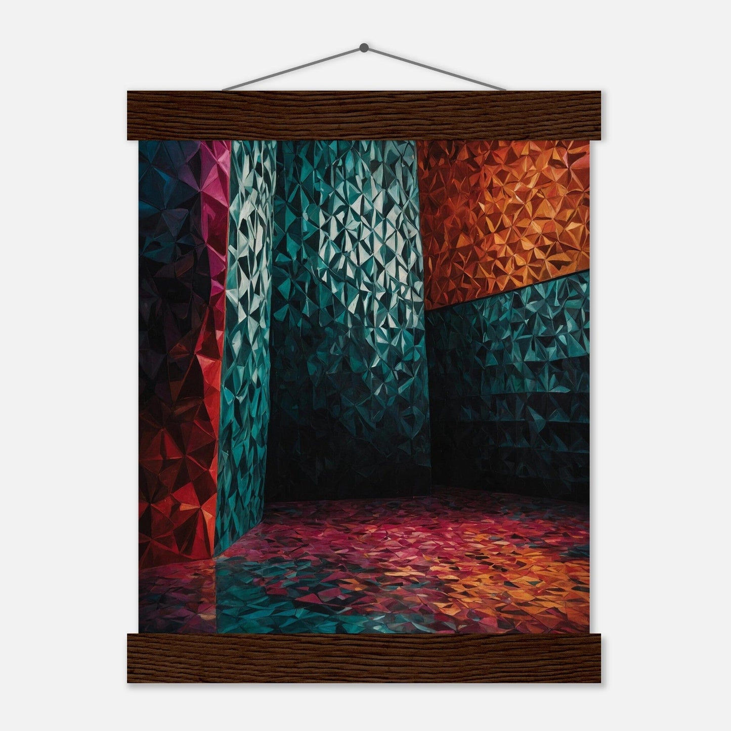 Premium Matte Paper Poster with Hanger - Minimalistische Kunstpräsentation mit Holzhänger Print Material Modern Masterpieces 20x25 cm / 8x10″ Dark wood wall hanger 
