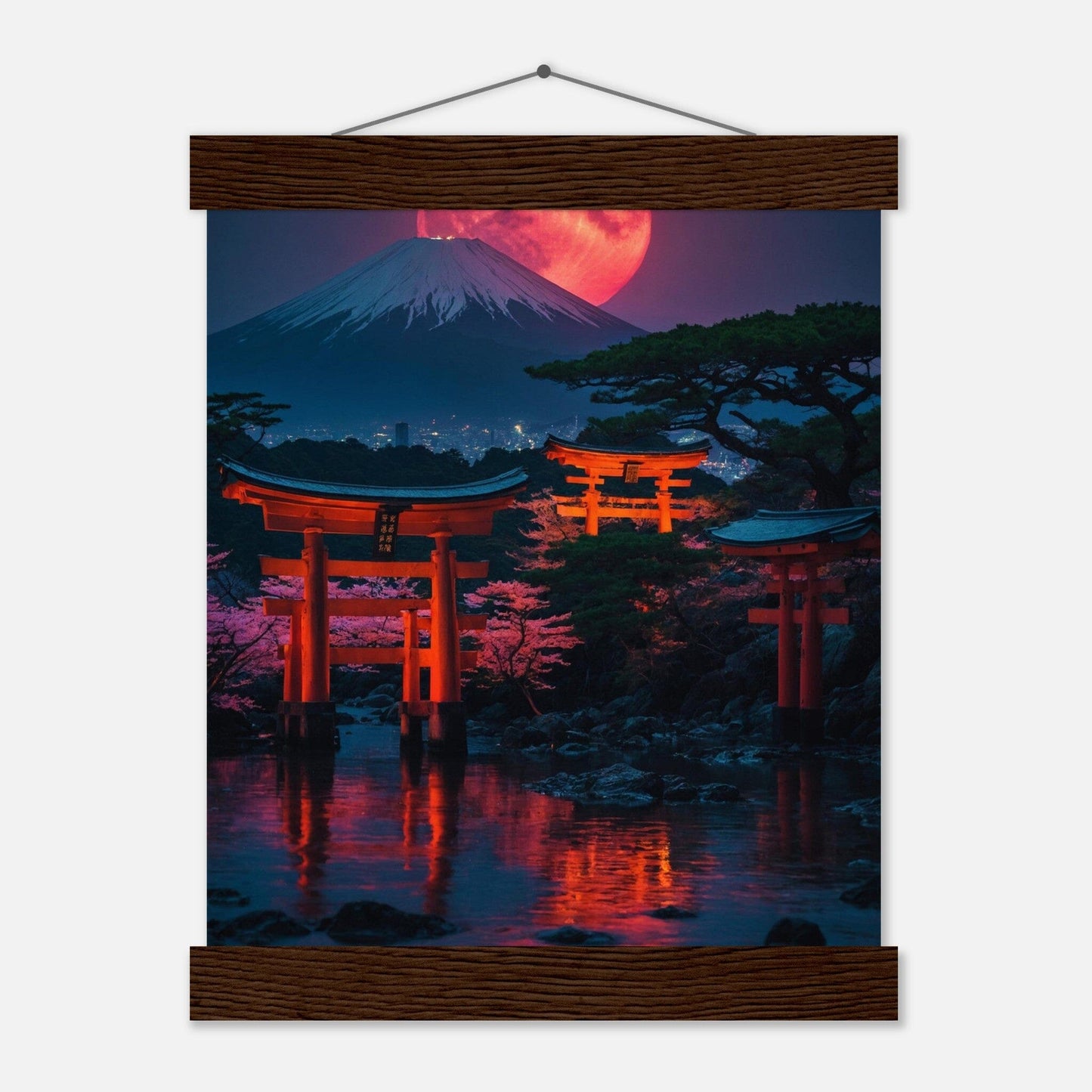 Premium Matte Paper Poster with Hanger - Minimalistische Kunstpräsentation mit Holzhänger Print Material Modern Masterpieces 20x25 cm / 8x10″ Dark wood wall hanger 