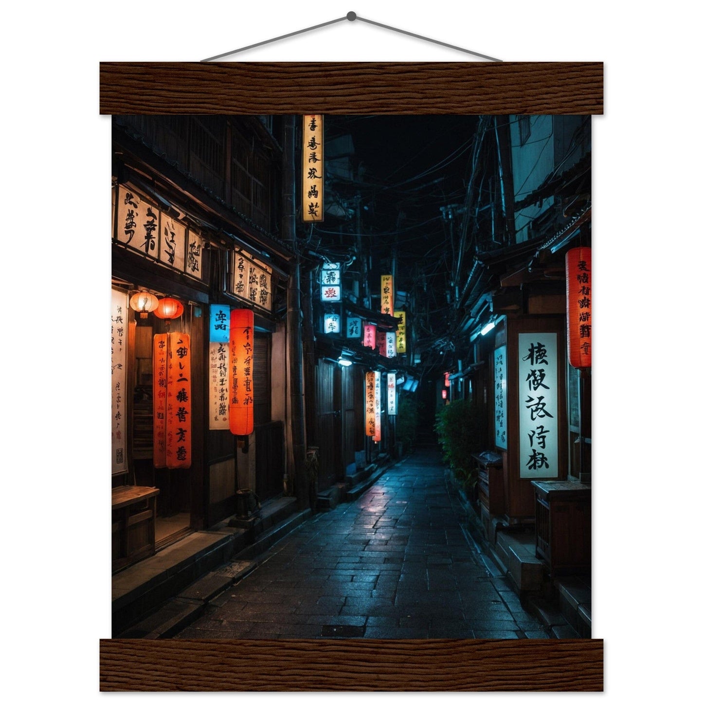 Premium Matte Paper Poster with Hanger - Minimalistische Kunstpräsentation mit Holzhänger Print Material Modern Masterpieces 20x25 cm / 8x10″ Dark wood wall hanger 