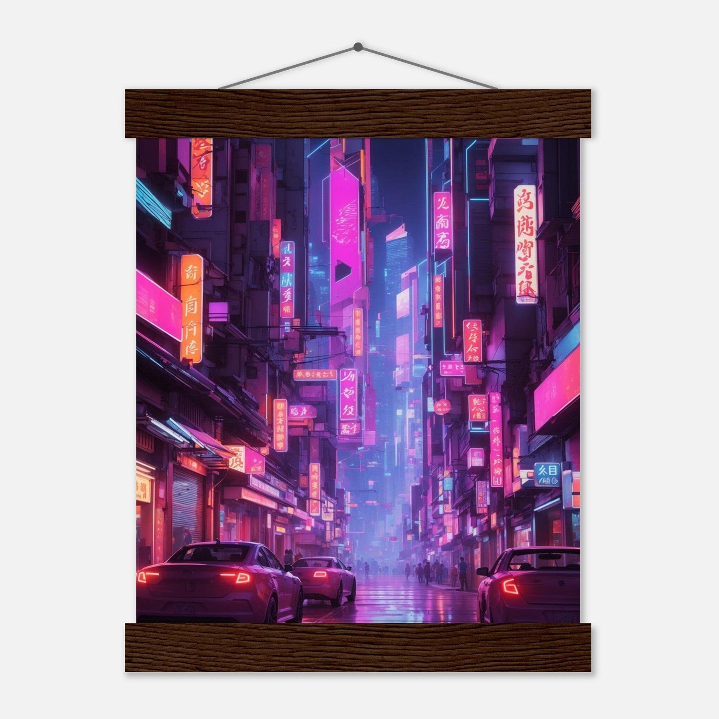 Premium Matte Paper Poster with Hanger - Minimalistische Kunstpräsentation mit Holzhänger Print Material Modern Masterpieces 20x25 cm / 8x10″ Dark wood wall hanger 