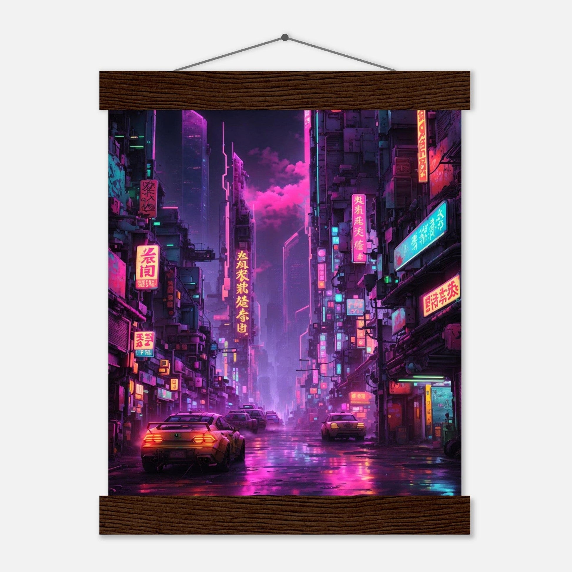 Premium Matte Paper Poster with Hanger - Minimalistische Kunstpräsentation mit Holzhänger Print Material Modern Masterpieces 20x25 cm / 8x10″ Dark wood wall hanger 