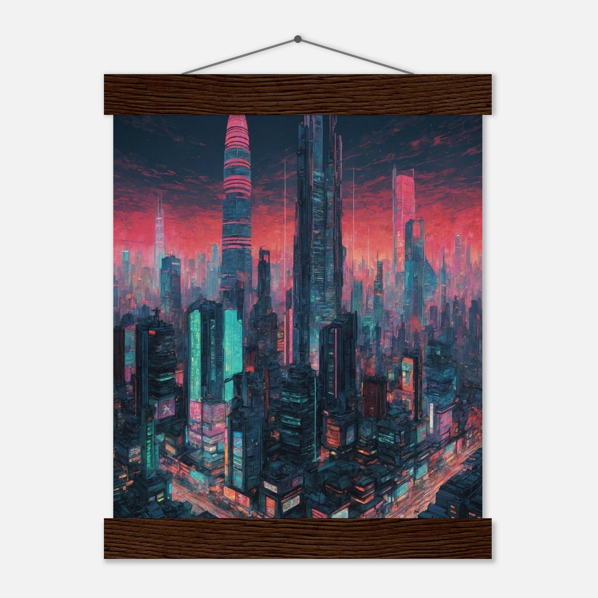 Premium Matte Paper Poster with Hanger - Minimalistische Kunstpräsentation mit Holzhänger Print Material Modern Masterpieces 20x25 cm / 8x10″ Dark wood wall hanger 