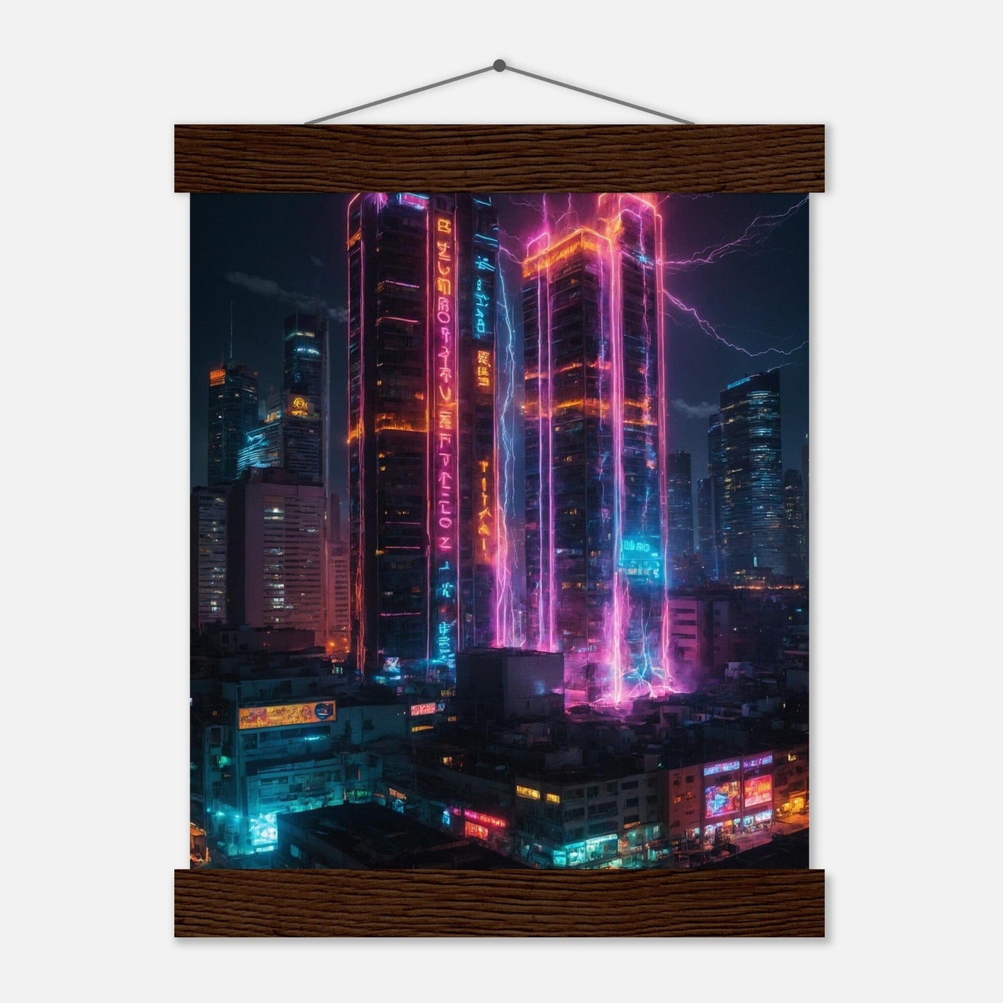 Premium Matte Paper Poster with Hanger - Minimalistische Kunstpräsentation mit Holzhänger Print Material Modern Masterpieces 20x25 cm / 8x10″ Dark wood wall hanger 