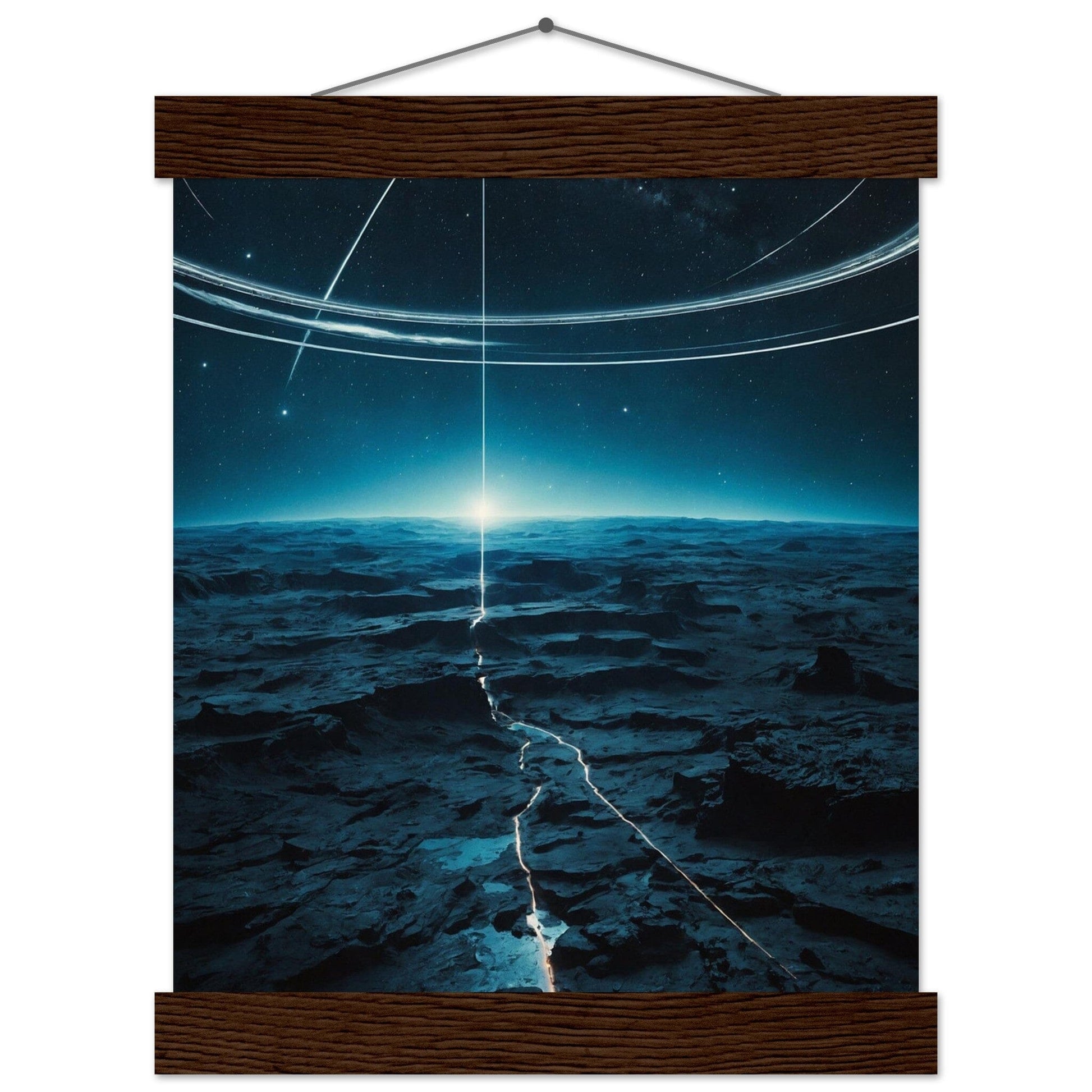 Premium Matte Paper Poster with Hanger - Minimalistische Kunstpräsentation mit Holzhänger Print Material Modern Masterpieces 20x25 cm / 8x10″ Dark wood wall hanger 