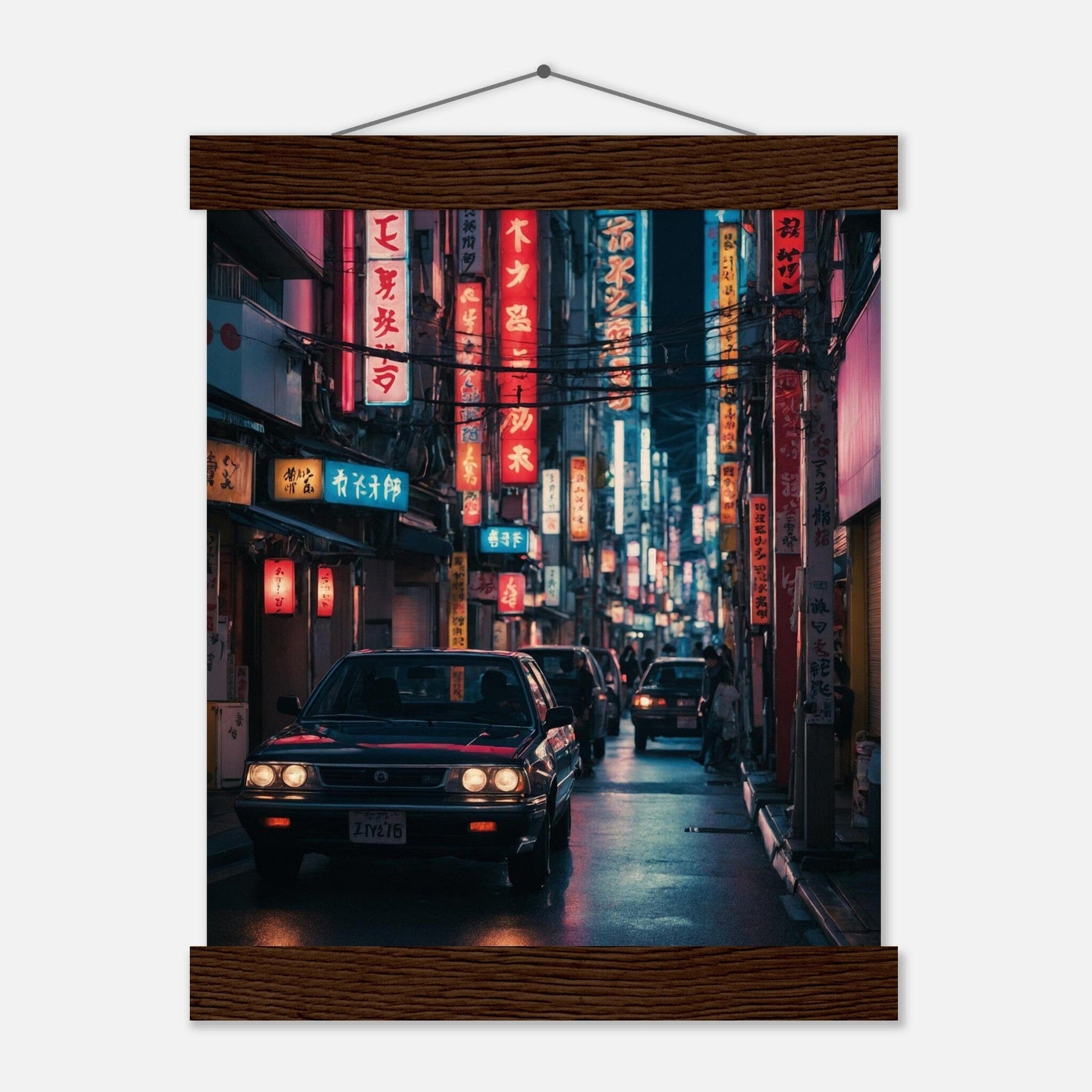 Premium Matte Paper Poster with Hanger - Minimalistische Kunstpräsentation mit Holzhänger Print Material Modern Masterpieces 20x25 cm / 8x10″ Dark wood wall hanger 
