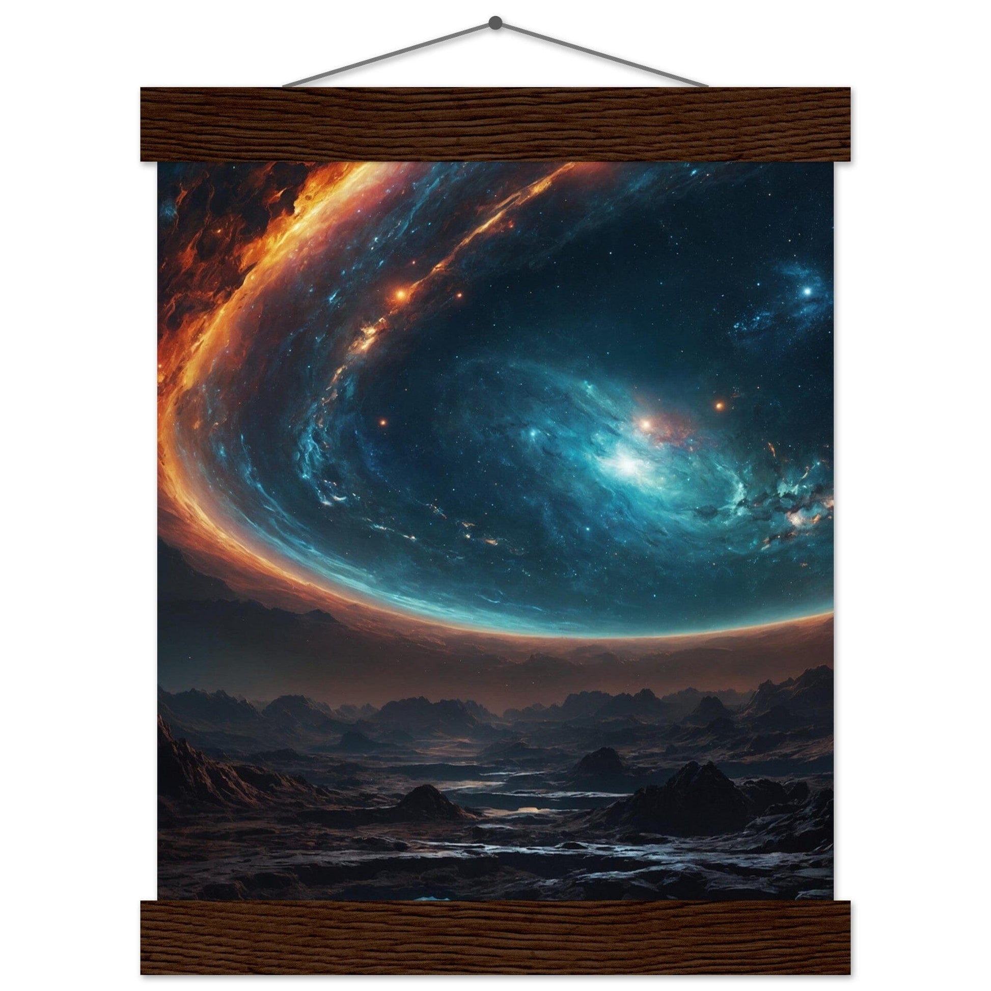 Premium Matte Paper Poster with Hanger - Minimalistische Kunstpräsentation mit Holzhänger Print Material Modern Masterpieces 20x25 cm / 8x10″ Dark wood wall hanger 