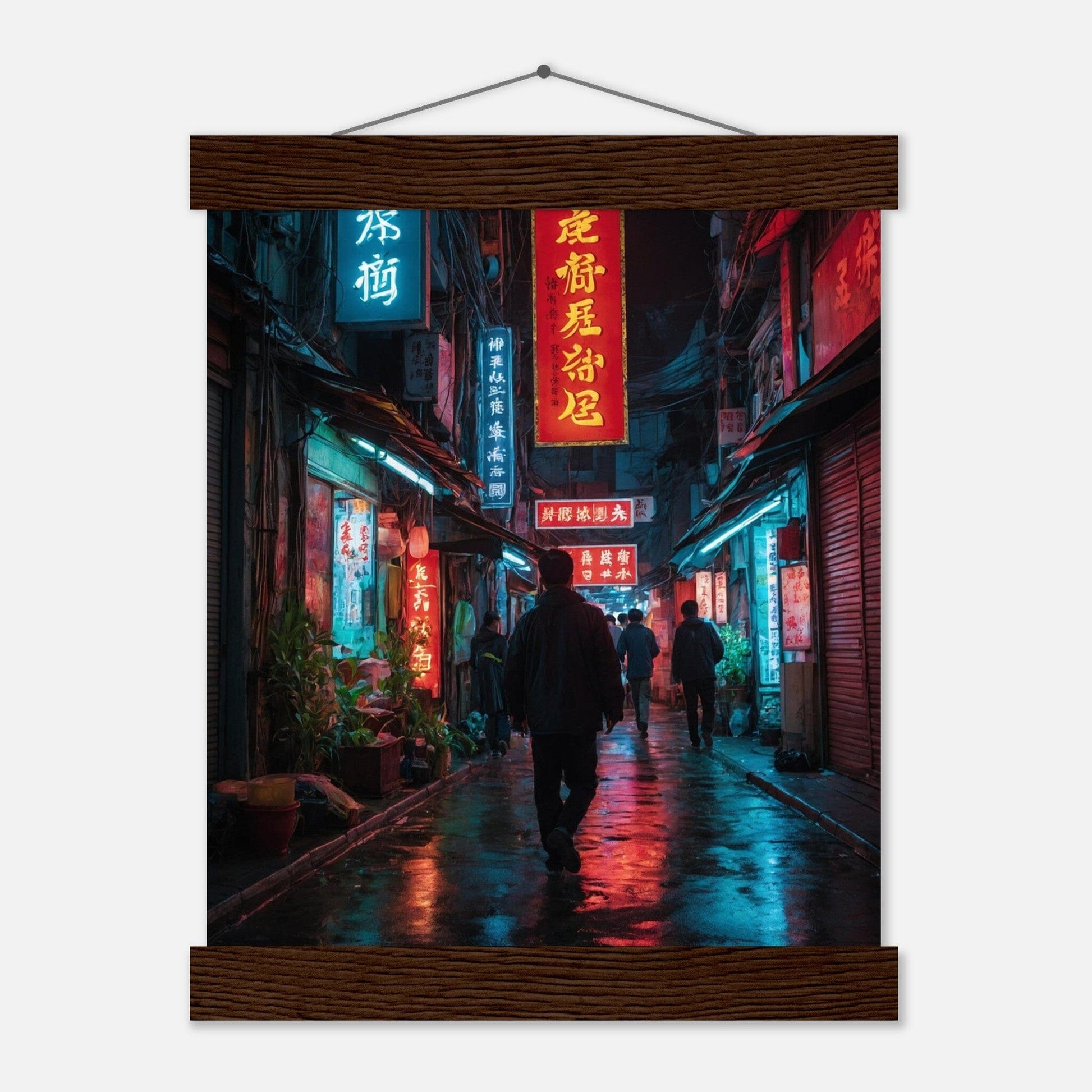 Premium Matte Paper Poster with Hanger - Minimalistische Kunstpräsentation mit Holzhänger Print Material Modern Masterpieces 20x25 cm / 8x10″ Dark wood wall hanger 