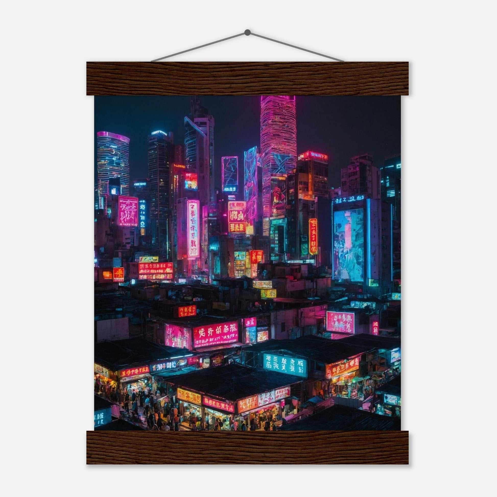 Premium Matte Paper Poster with Hanger - Minimalistische Kunstpräsentation mit Holzhänger Print Material Modern Masterpieces 20x25 cm / 8x10″ Dark wood wall hanger 