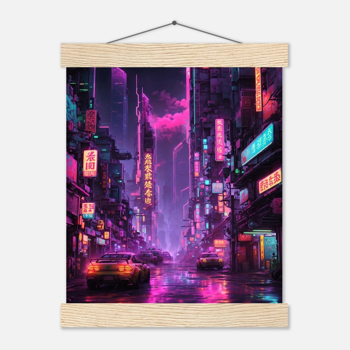 Premium Matte Paper Poster with Hanger - Minimalistische Kunstpräsentation mit Holzhänger Print Material Modern Masterpieces 20x25 cm / 8x10″ Natural wood wall hanger 