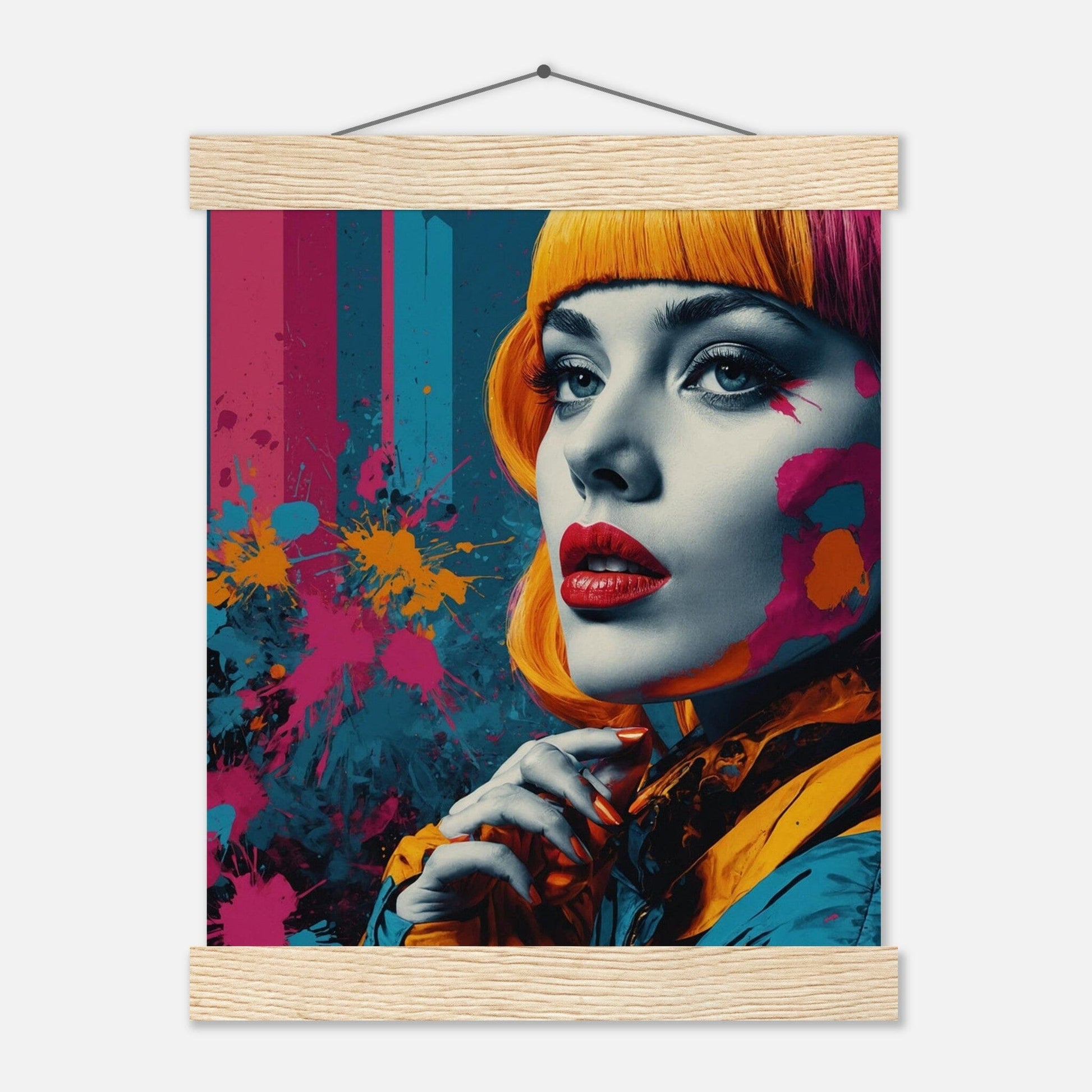 Premium Matte Paper Poster with Hanger - Minimalistische Kunstpräsentation mit Holzhänger Print Material Modern Masterpieces 20x25 cm / 8x10″ Natural wood wall hanger 