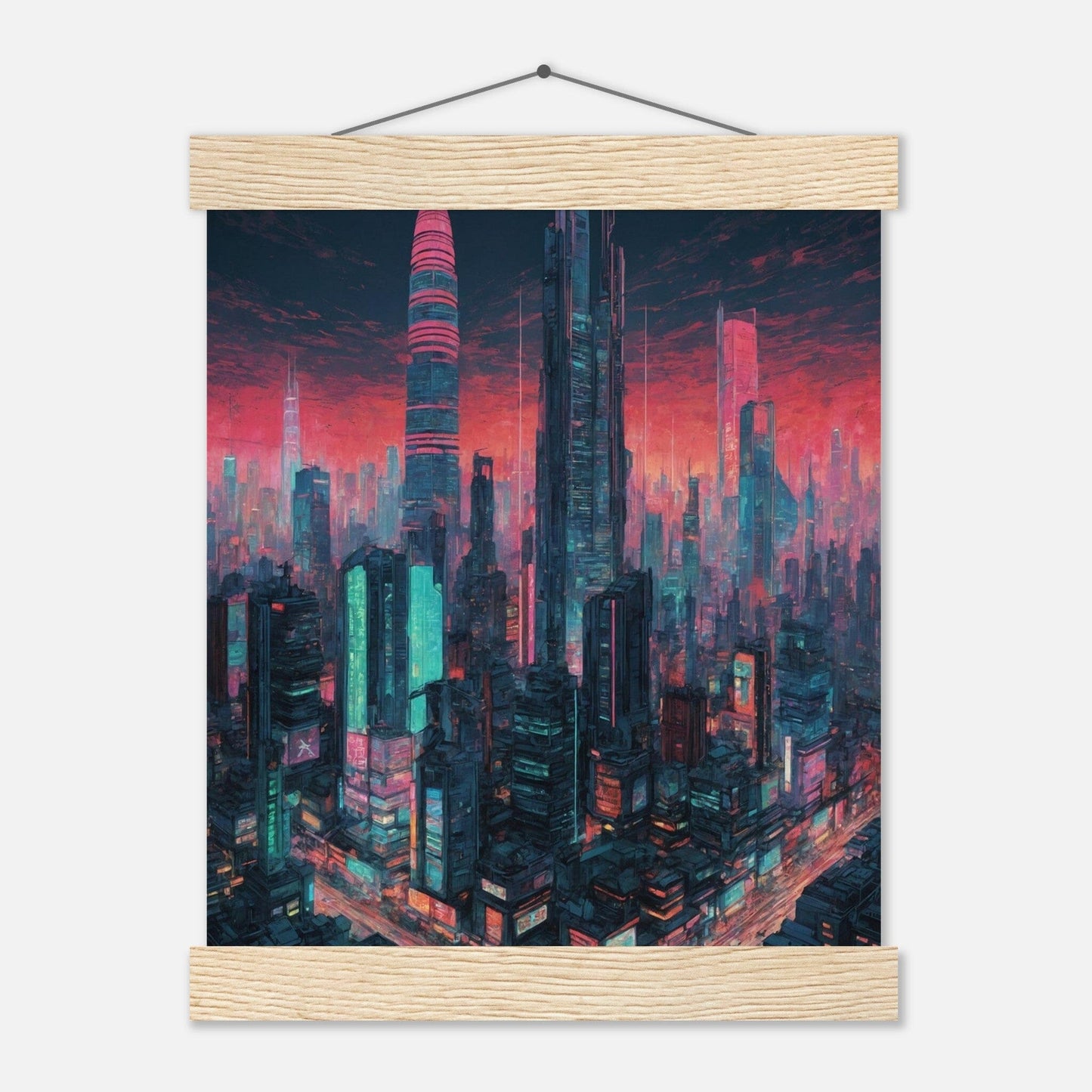 Premium Matte Paper Poster with Hanger - Minimalistische Kunstpräsentation mit Holzhänger Print Material Modern Masterpieces 20x25 cm / 8x10″ Natural wood wall hanger 