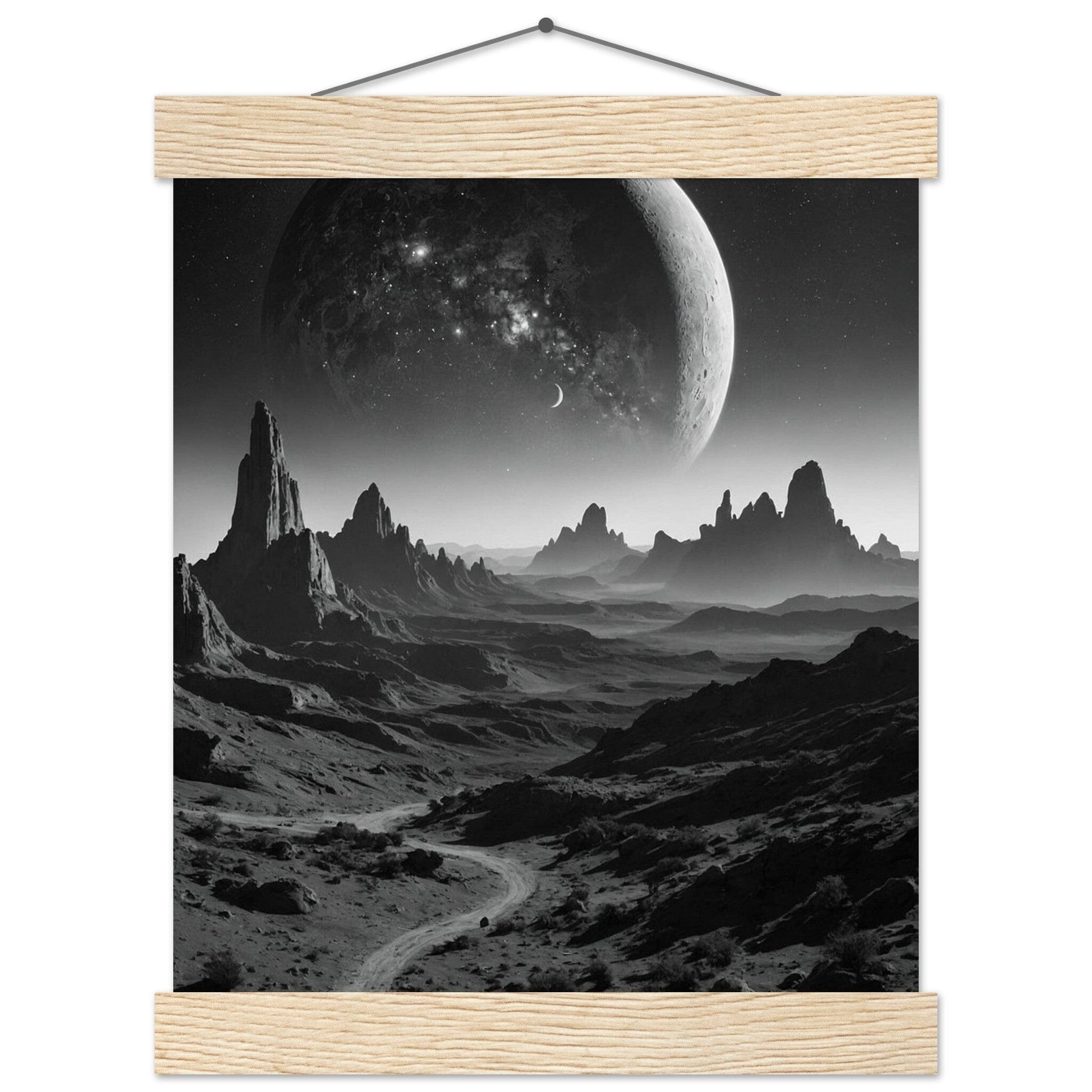 Premium Matte Paper Poster with Hanger - Minimalistische Kunstpräsentation mit Holzhänger Print Material Modern Masterpieces 20x25 cm / 8x10″ Natural wood wall hanger 