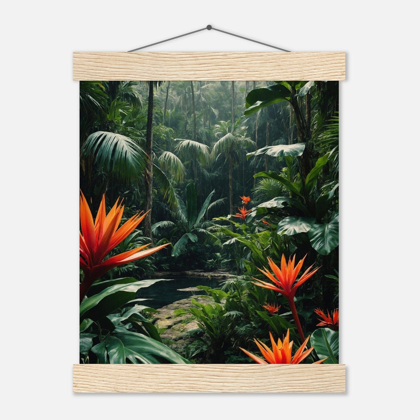 Premium Matte Paper Poster with Hanger - Minimalistische Kunstpräsentation mit Holzhänger Print Material Modern Masterpieces 20x25 cm / 8x10″ Natural wood wall hanger 