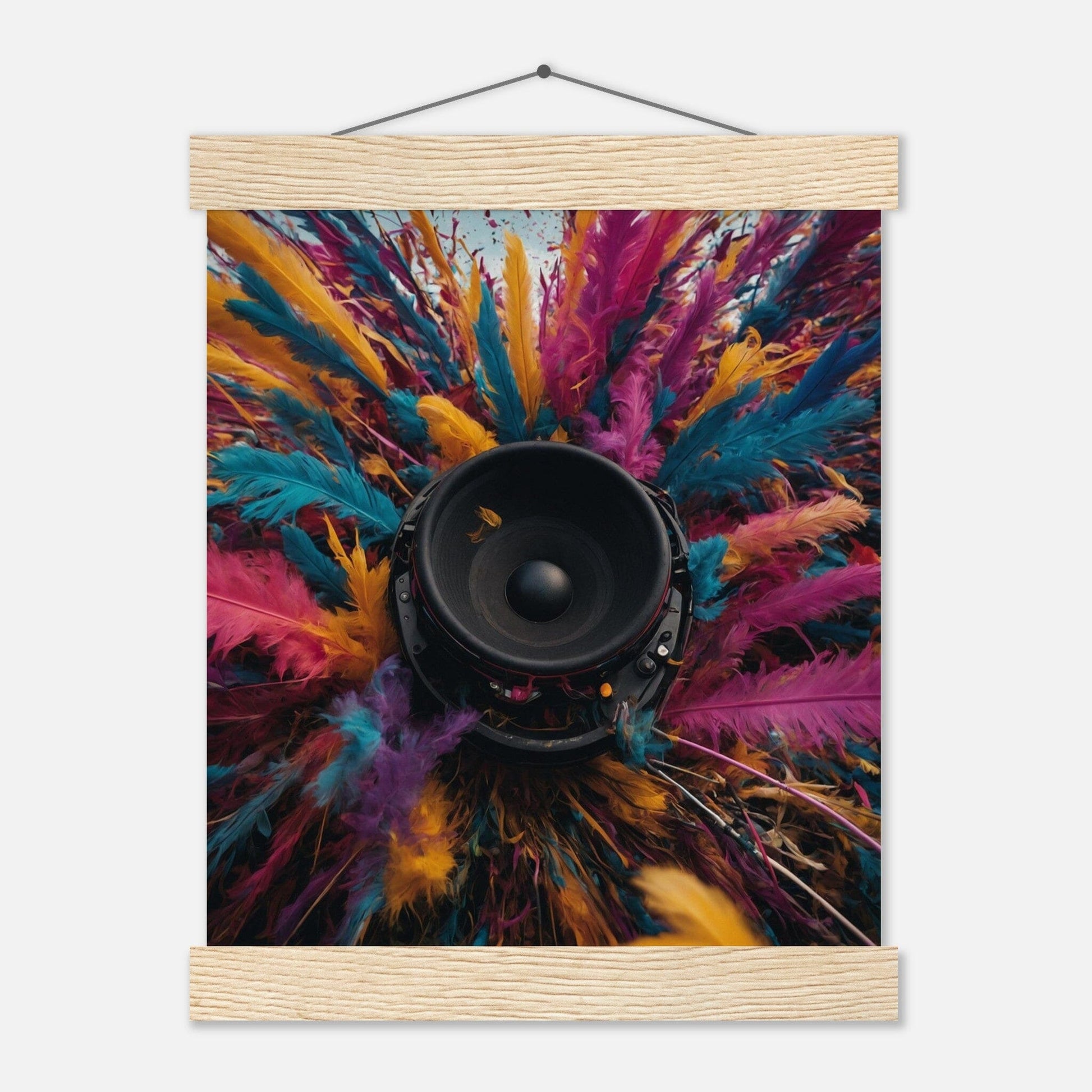 Premium Matte Paper Poster with Hanger - Minimalistische Kunstpräsentation mit Holzhänger Print Material Modern Masterpieces 20x25 cm / 8x10″ Natural wood wall hanger 