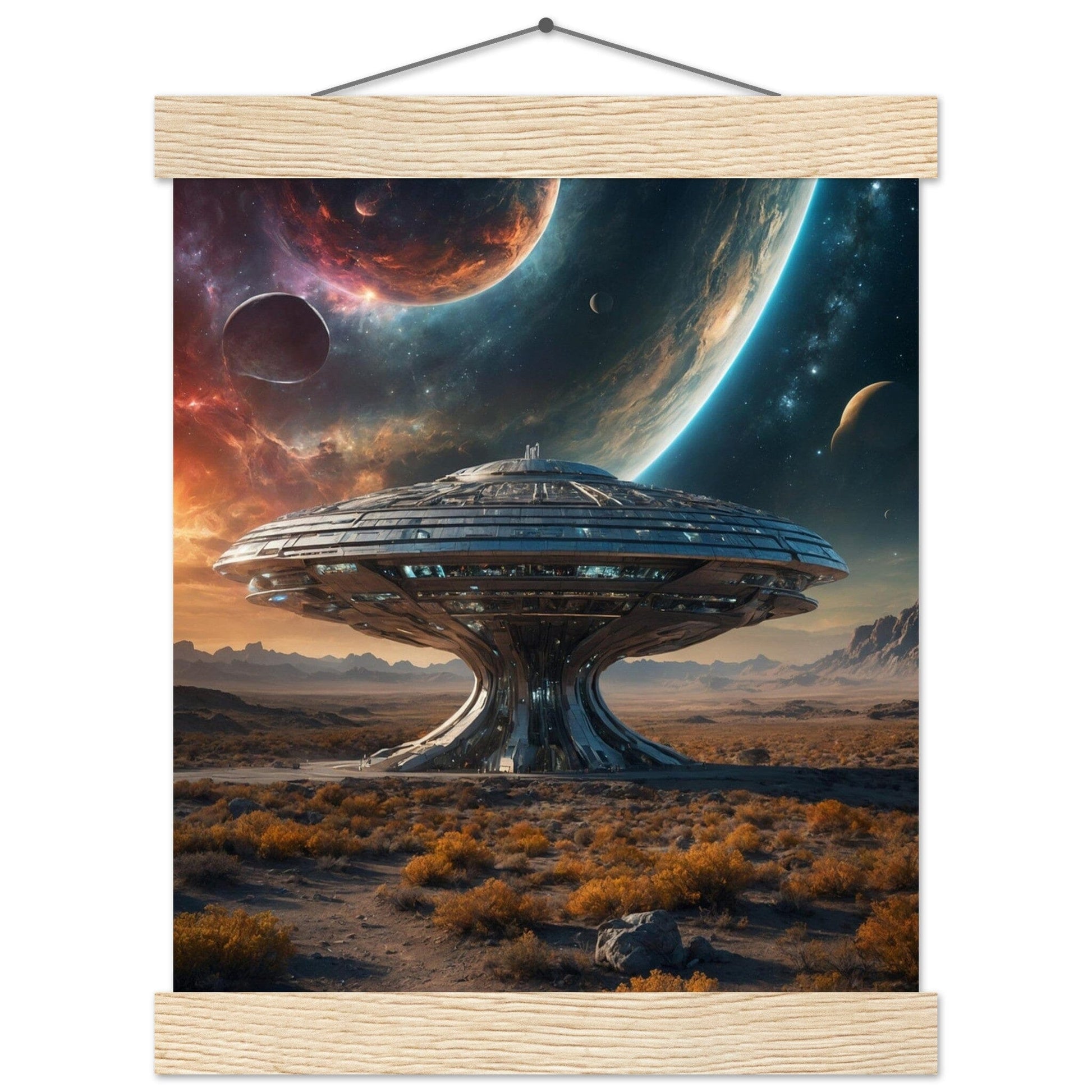 Premium Matte Paper Poster with Hanger - Minimalistische Kunstpräsentation mit Holzhänger Print Material Modern Masterpieces 20x25 cm / 8x10″ Natural wood wall hanger 