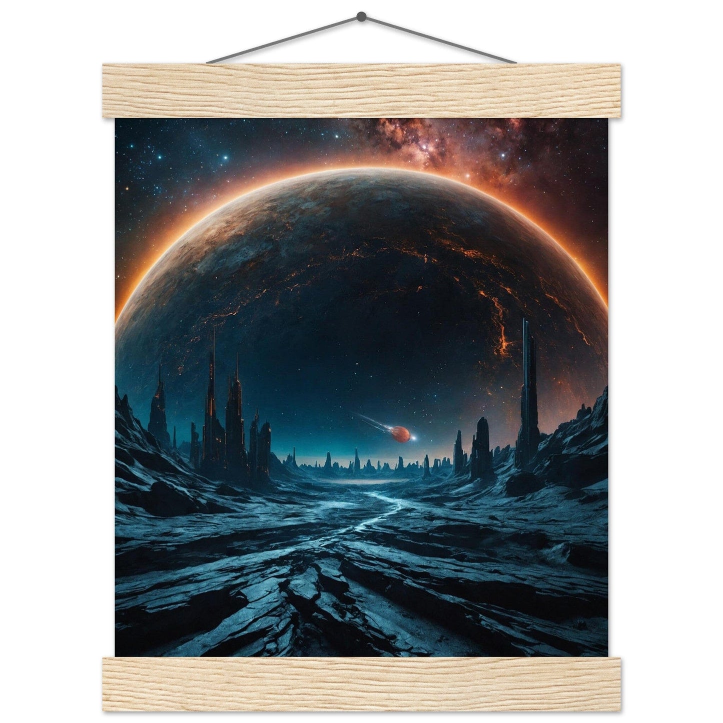 Premium Matte Paper Poster with Hanger - Minimalistische Kunstpräsentation mit Holzhänger Print Material Modern Masterpieces 20x25 cm / 8x10″ Natural wood wall hanger 