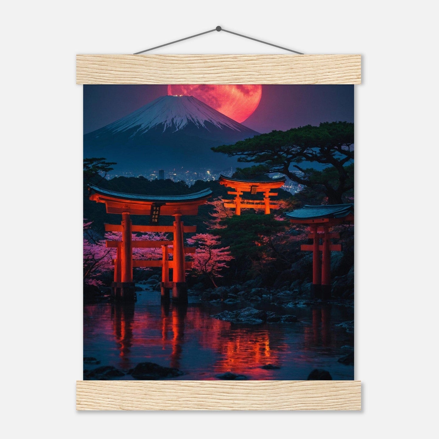 Premium Matte Paper Poster with Hanger - Minimalistische Kunstpräsentation mit Holzhänger Print Material Modern Masterpieces 20x25 cm / 8x10″ Natural wood wall hanger 