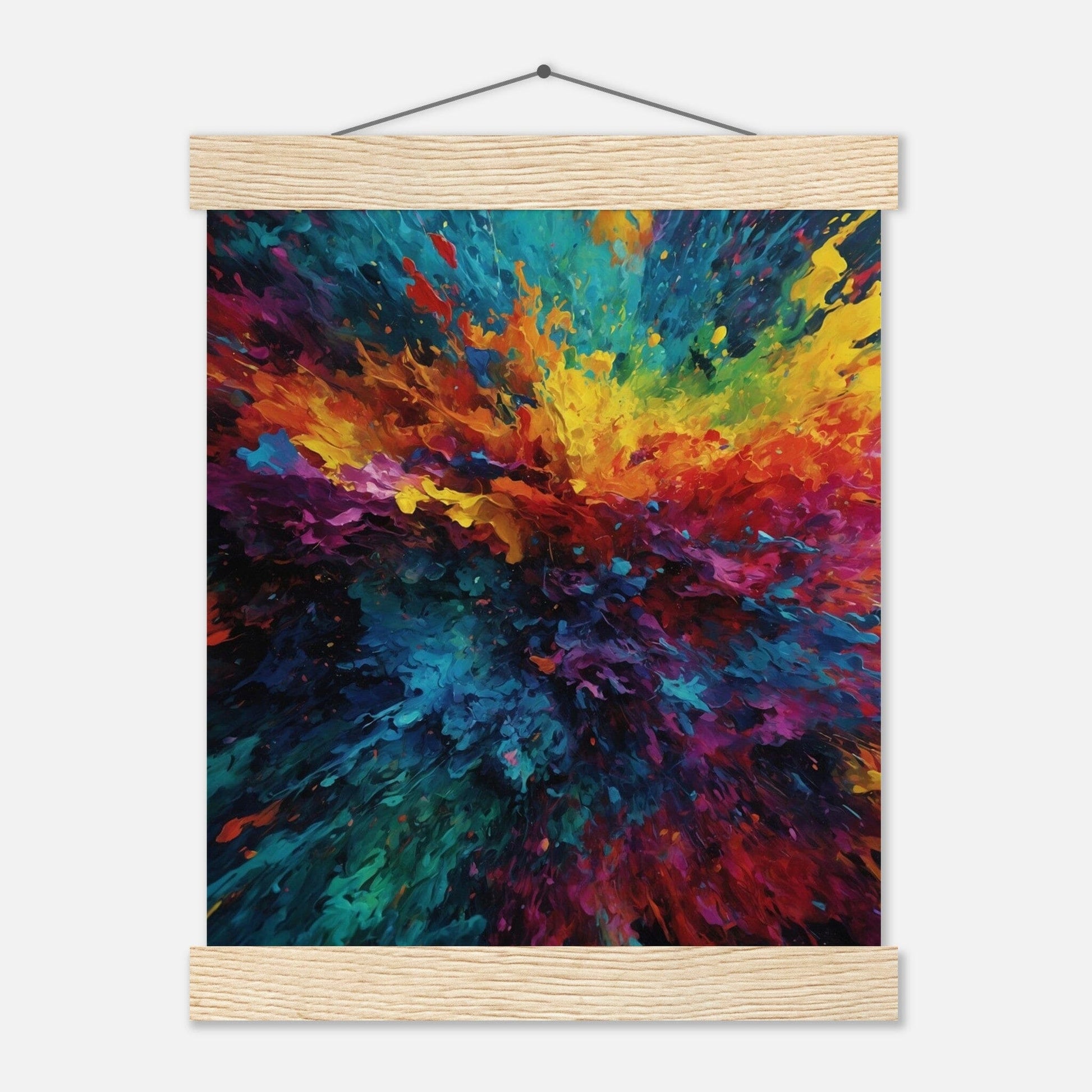 Premium Matte Paper Poster with Hanger - Minimalistische Kunstpräsentation mit Holzhänger Print Material Modern Masterpieces 20x25 cm / 8x10″ Natural wood wall hanger 
