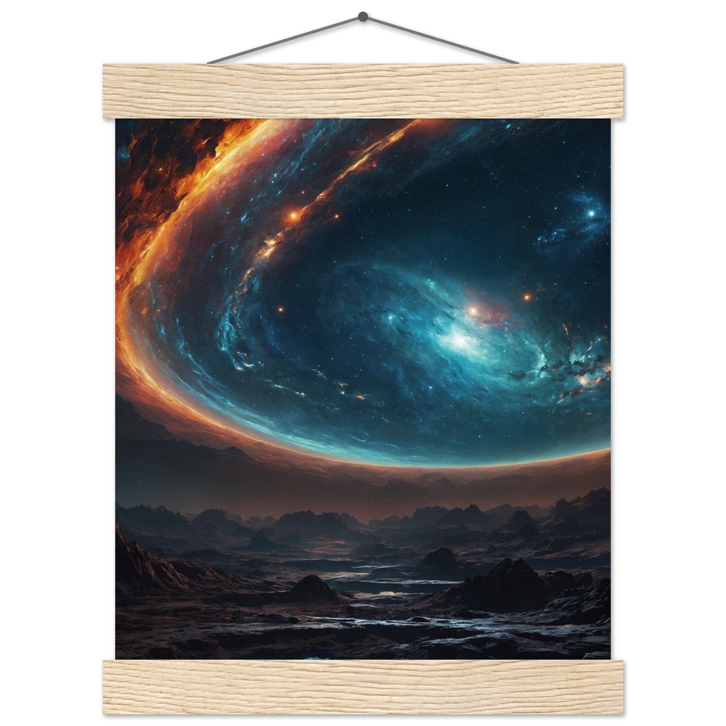 Premium Matte Paper Poster with Hanger - Minimalistische Kunstpräsentation mit Holzhänger Print Material Modern Masterpieces 20x25 cm / 8x10″ Natural wood wall hanger 
