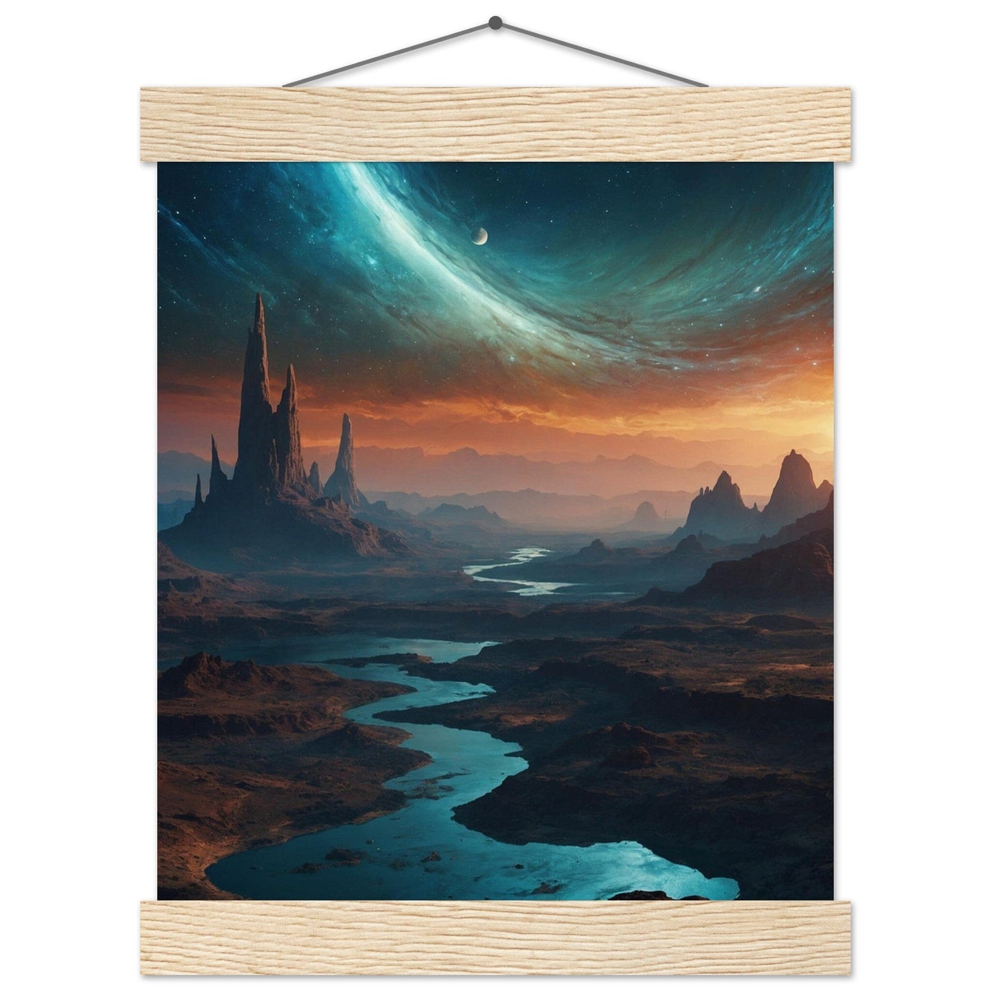 Premium Matte Paper Poster with Hanger - Minimalistische Kunstpräsentation mit Holzhänger Print Material Modern Masterpieces 20x25 cm / 8x10″ Natural wood wall hanger 
