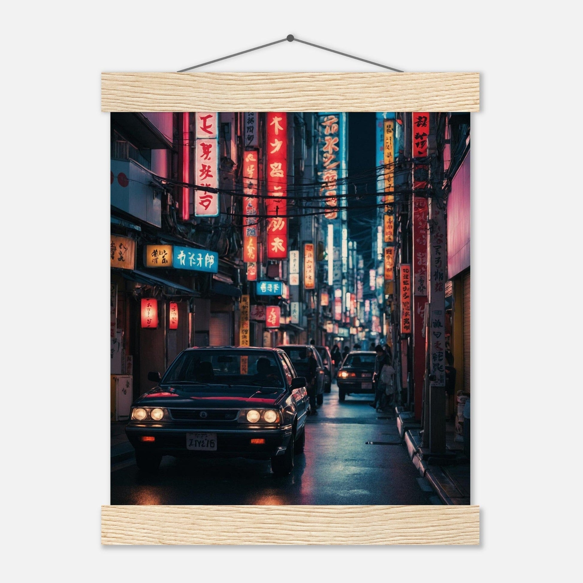 Premium Matte Paper Poster with Hanger - Minimalistische Kunstpräsentation mit Holzhänger Print Material Modern Masterpieces 20x25 cm / 8x10″ Natural wood wall hanger 