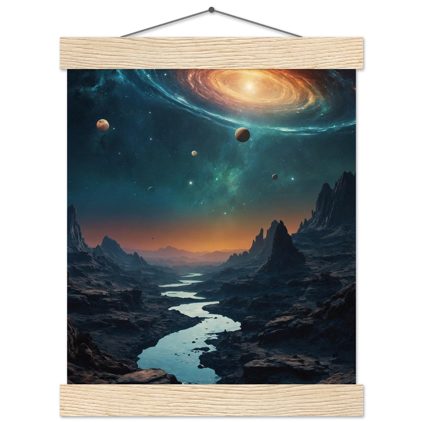 Premium Matte Paper Poster with Hanger - Minimalistische Kunstpräsentation mit Holzhänger Print Material Modern Masterpieces 20x25 cm / 8x10″ Natural wood wall hanger 
