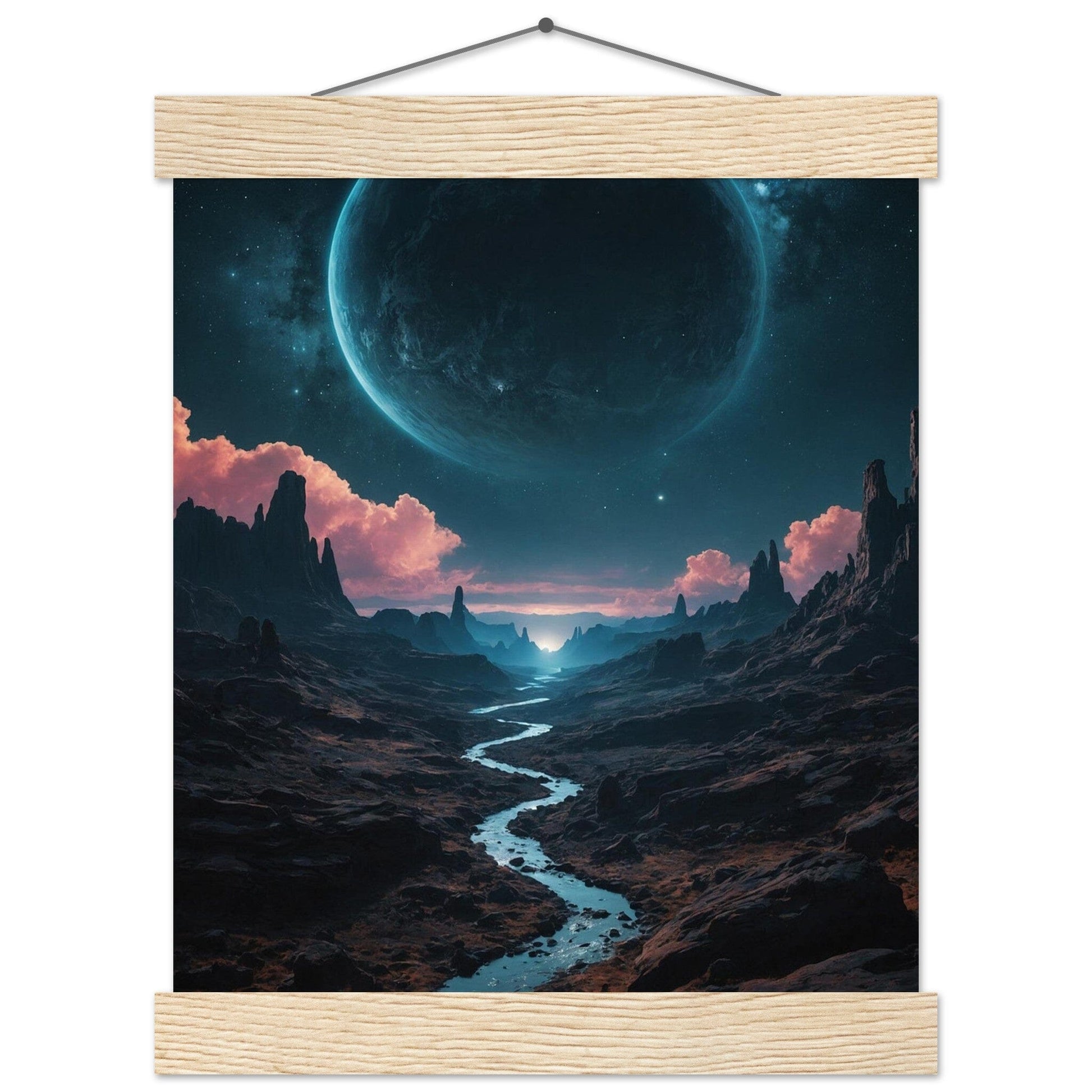 Premium Matte Paper Poster with Hanger - Minimalistische Kunstpräsentation mit Holzhänger Print Material Modern Masterpieces 20x25 cm / 8x10″ Natural wood wall hanger 