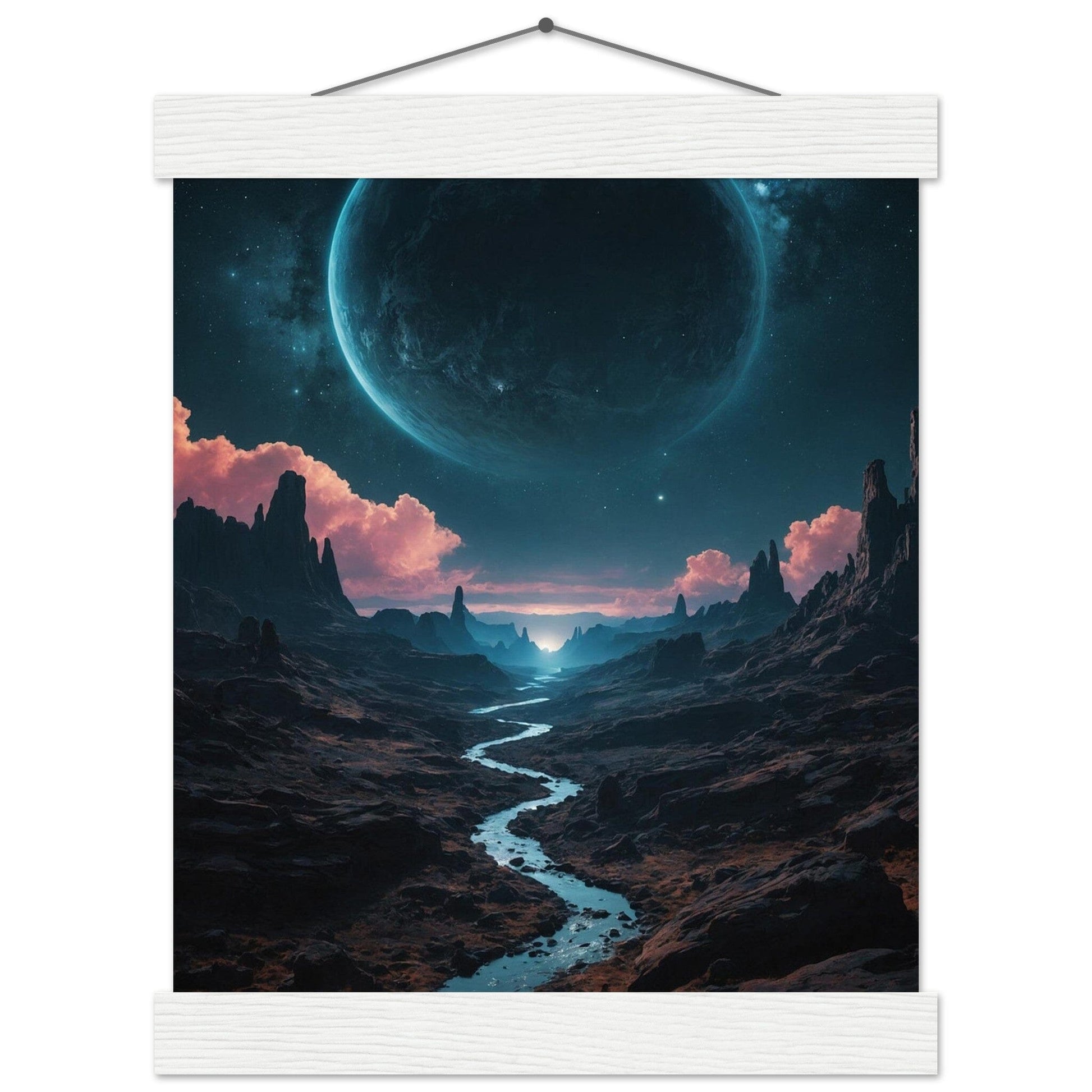 Premium Matte Paper Poster with Hanger - Minimalistische Kunstpräsentation mit Holzhänger Print Material Modern Masterpieces 20x25 cm / 8x10″ White wall hanger 