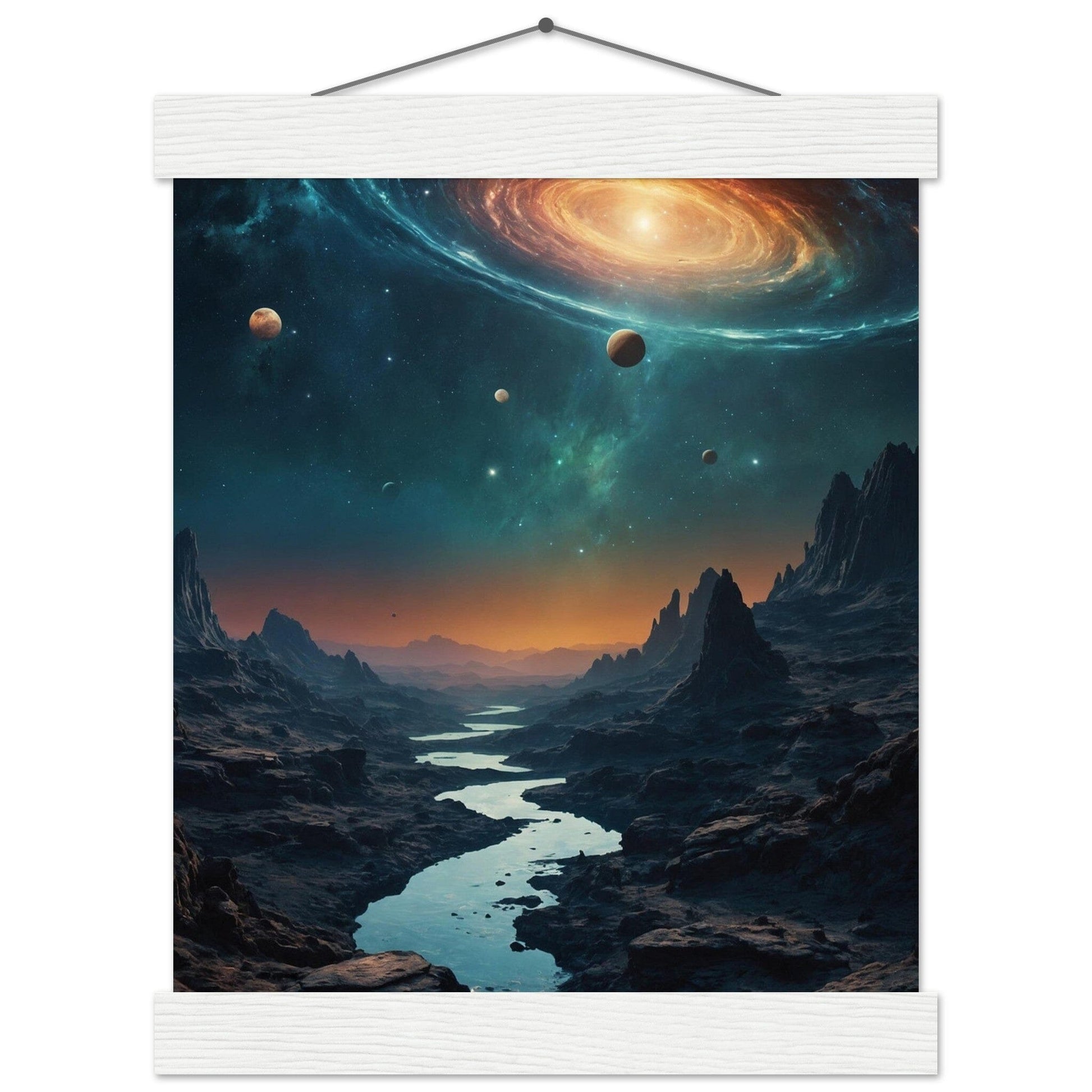 Premium Matte Paper Poster with Hanger - Minimalistische Kunstpräsentation mit Holzhänger Print Material Modern Masterpieces 20x25 cm / 8x10″ White wall hanger 