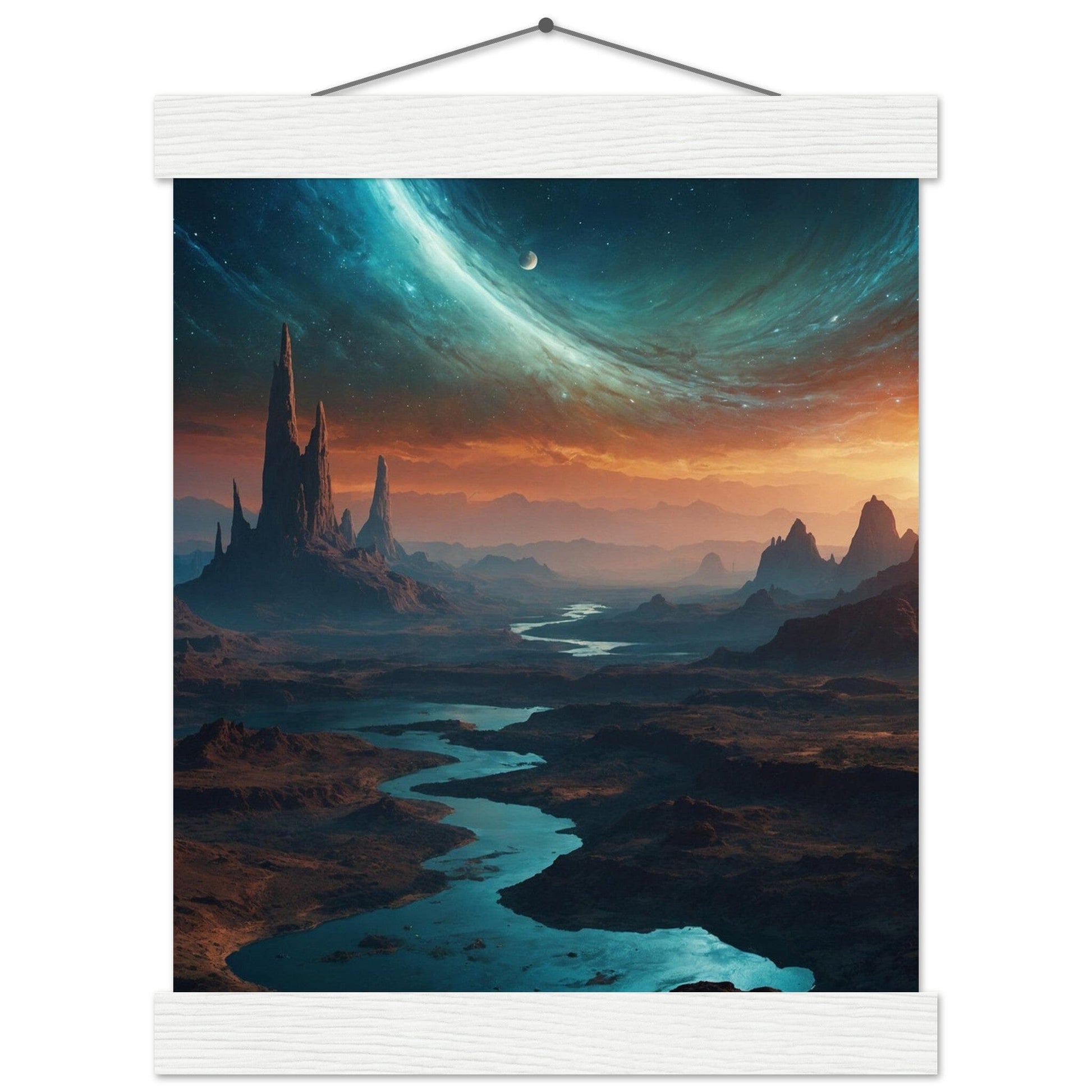 Premium Matte Paper Poster with Hanger - Minimalistische Kunstpräsentation mit Holzhänger Print Material Modern Masterpieces 20x25 cm / 8x10″ White wall hanger 