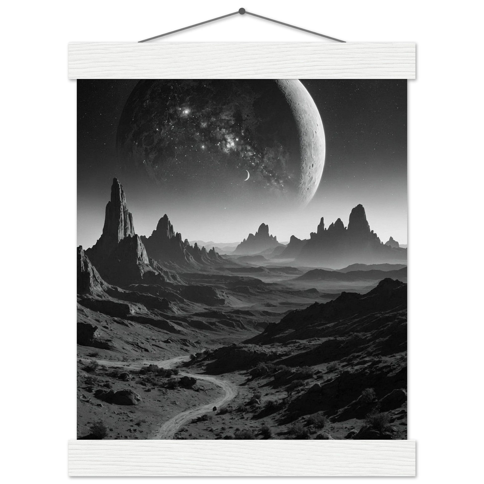 Premium Matte Paper Poster with Hanger - Minimalistische Kunstpräsentation mit Holzhänger Print Material Modern Masterpieces 20x25 cm / 8x10″ White wall hanger 