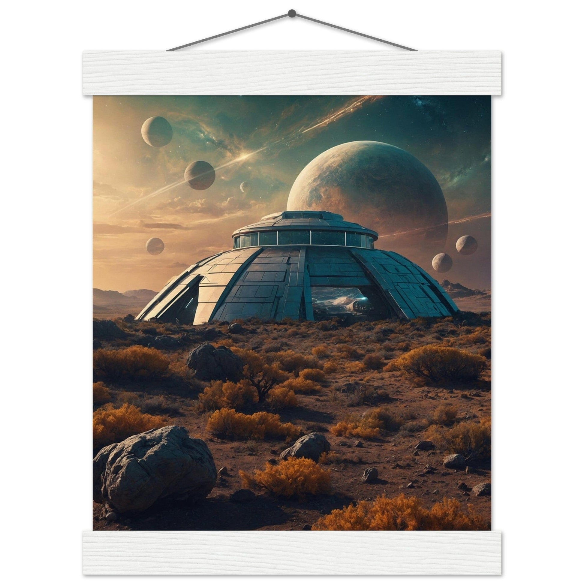 Premium Matte Paper Poster with Hanger - Minimalistische Kunstpräsentation mit Holzhänger Print Material Modern Masterpieces 20x25 cm / 8x10″ White wall hanger 