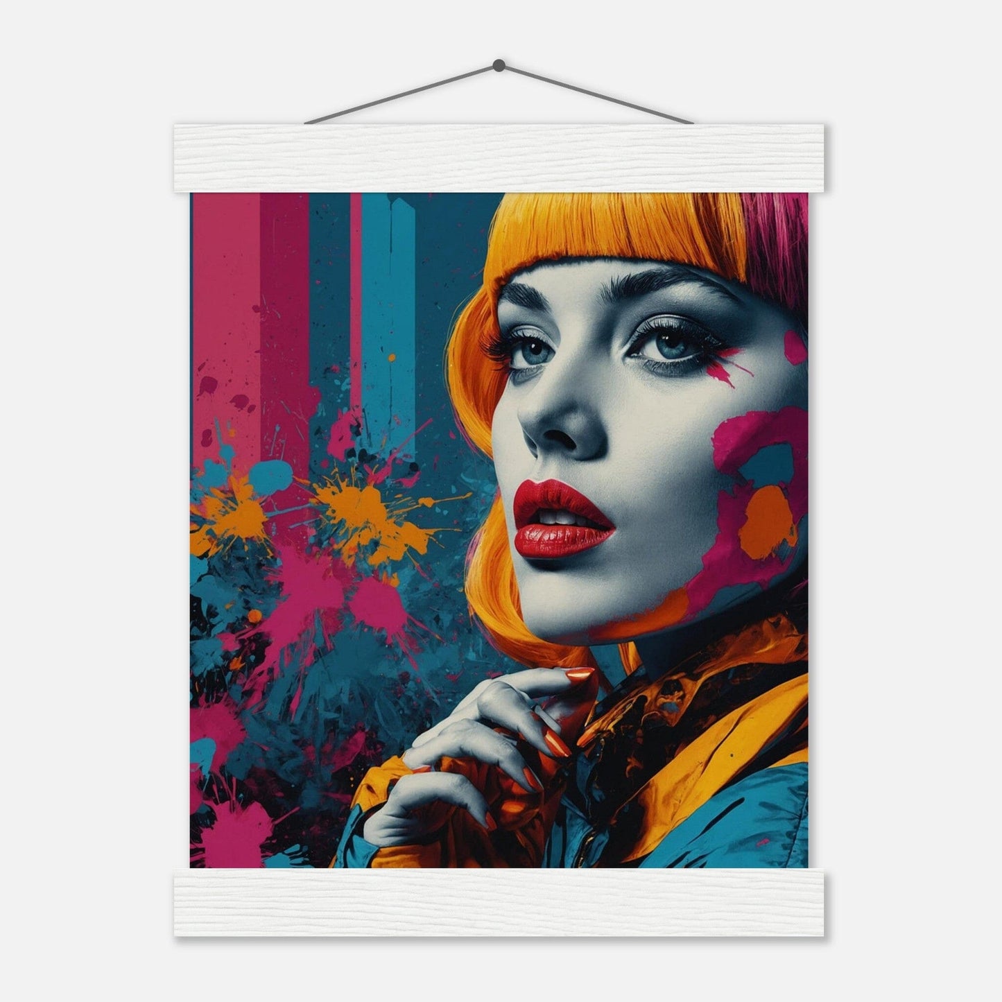 Premium Matte Paper Poster with Hanger - Minimalistische Kunstpräsentation mit Holzhänger Print Material Modern Masterpieces 20x25 cm / 8x10″ White wall hanger 