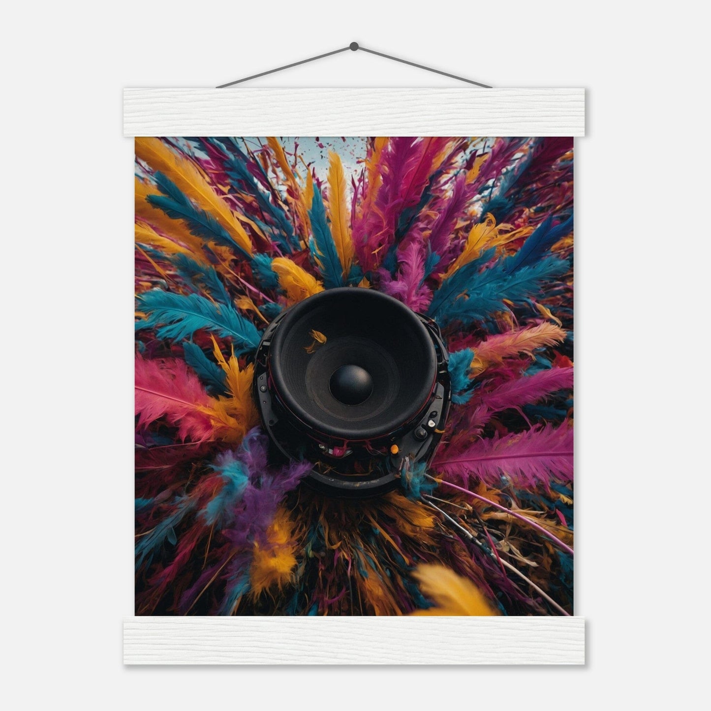 Premium Matte Paper Poster with Hanger - Minimalistische Kunstpräsentation mit Holzhänger Print Material Modern Masterpieces 20x25 cm / 8x10″ White wall hanger 