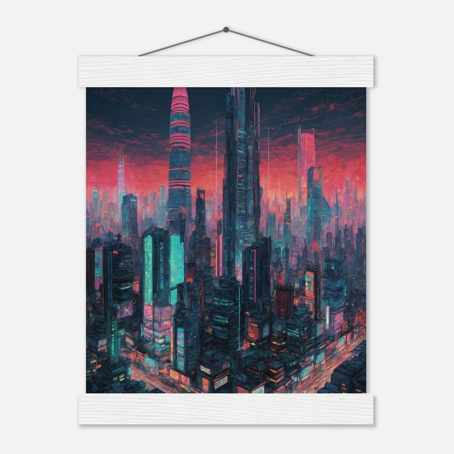 Premium Matte Paper Poster with Hanger - Minimalistische Kunstpräsentation mit Holzhänger Print Material Modern Masterpieces 20x25 cm / 8x10″ White wall hanger 